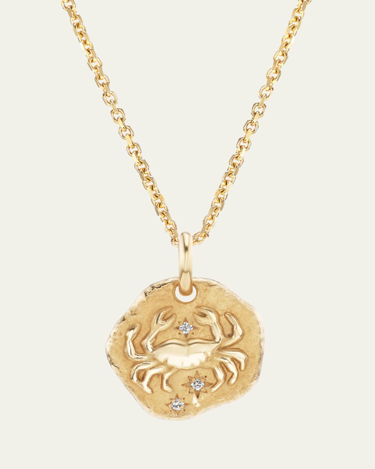 18K Yellow Gold Mini Diamond Zodiac Pendant Necklace
