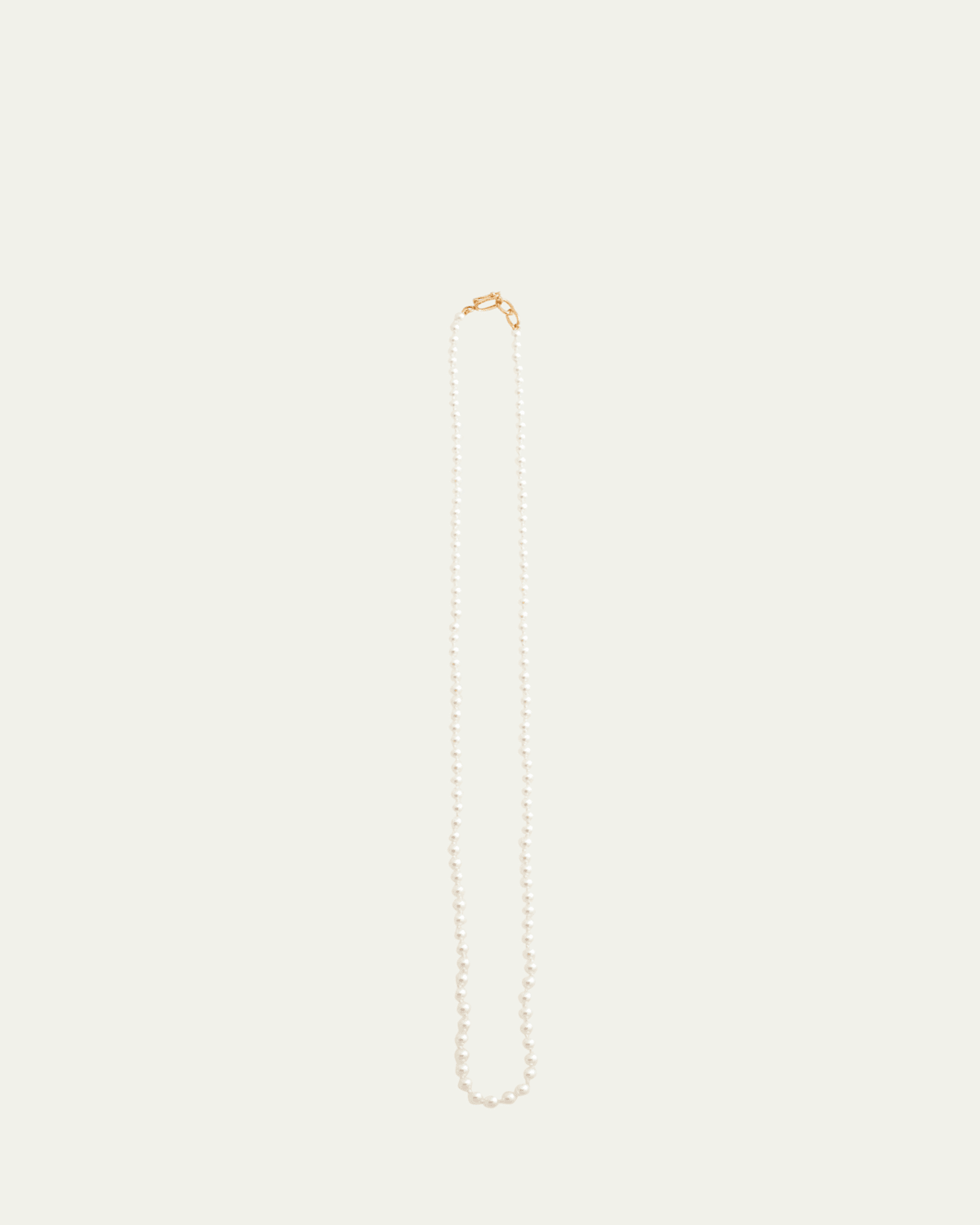 18K Yellow Gold Small Akoya Pearl Necklace, 16"L
