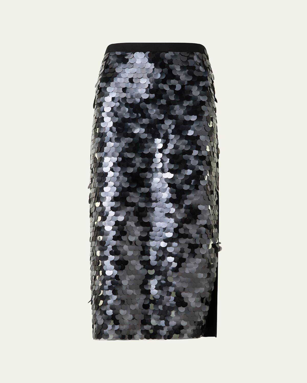 Mix Media Lasercut Dot Sequined Midi Skirt