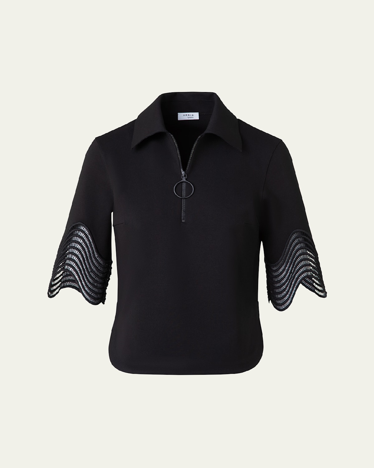 Waved Lace Borders Polo Jersey Shirt