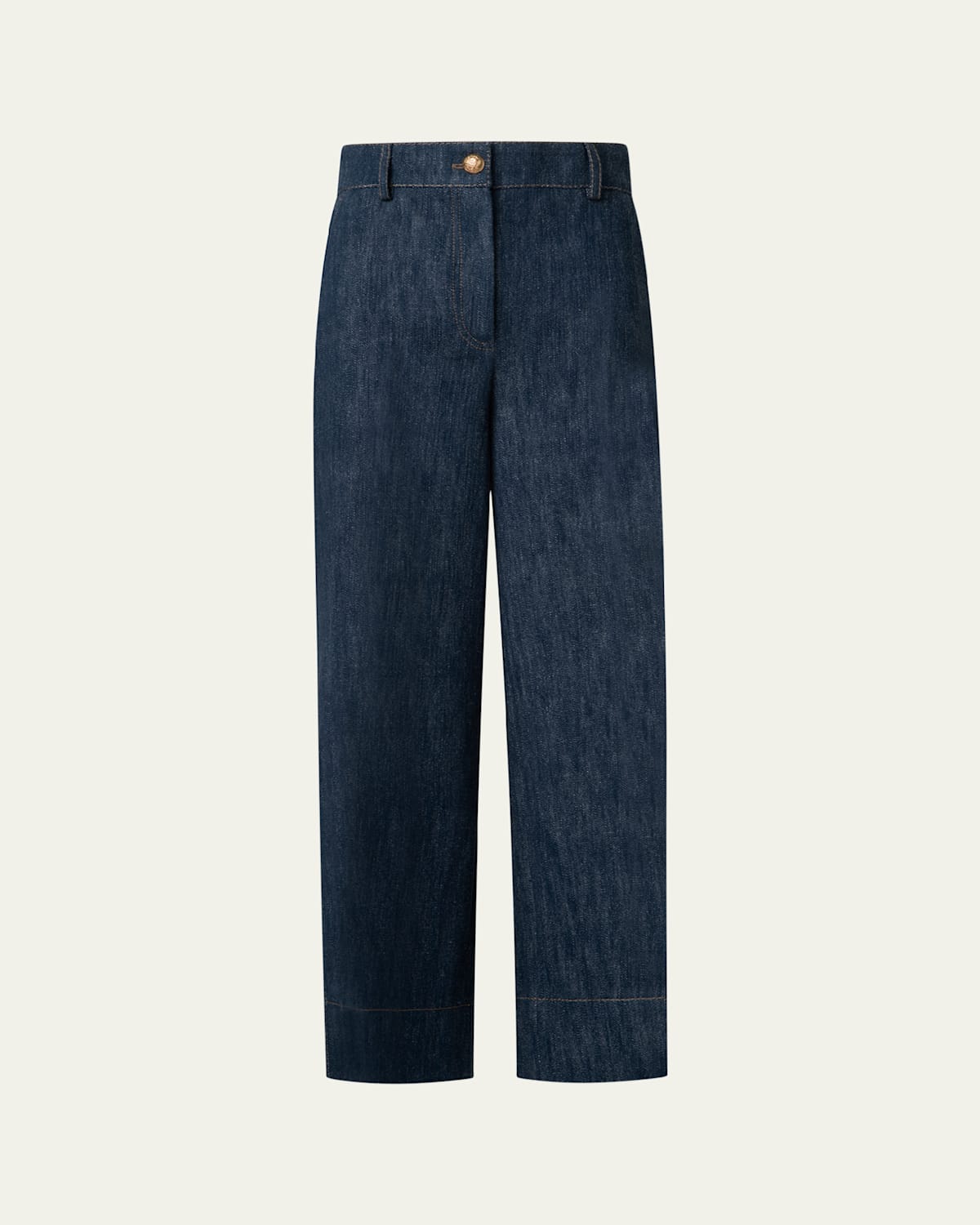 Chiara Wide Leg Cotton Wool Denim Pants