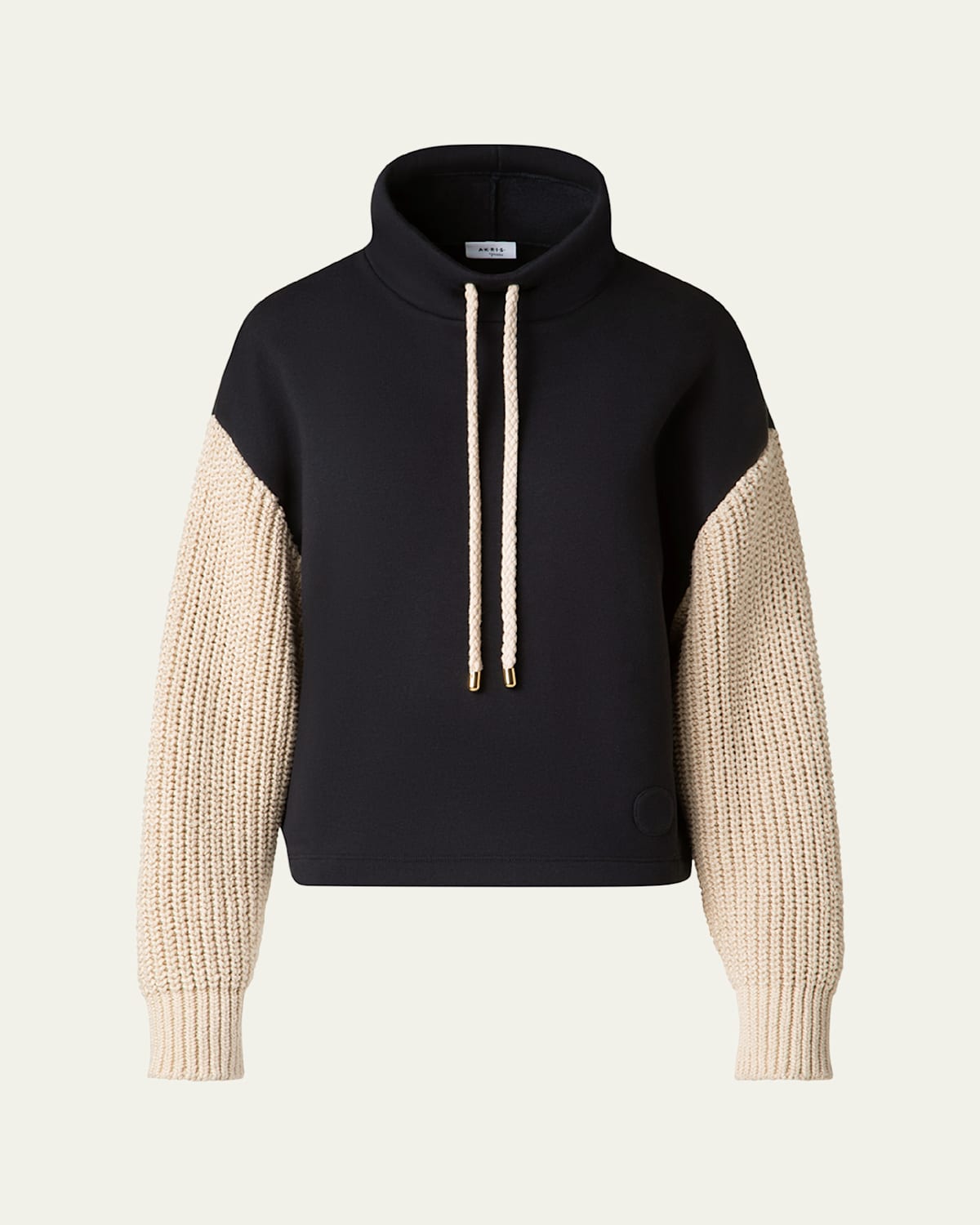 Mixed-Media Chunky Knit Sweater