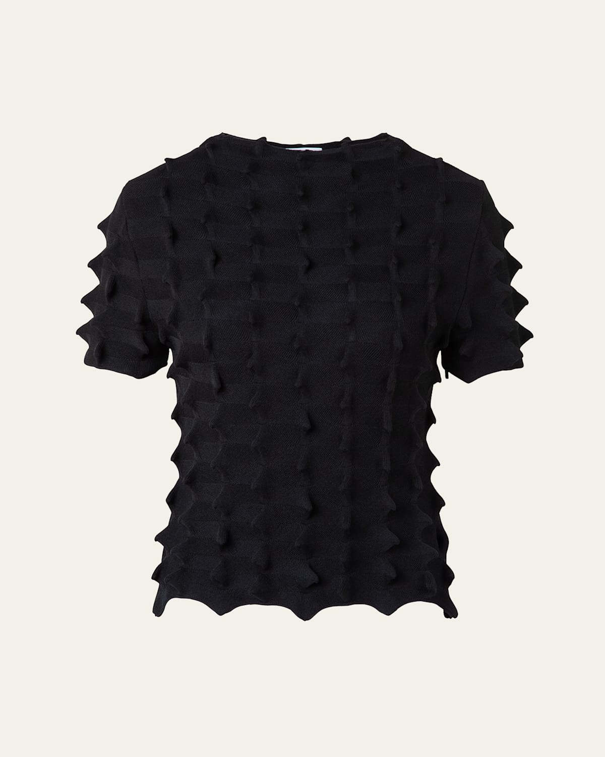 Akris Punto 3d Sail Knit Short-sleeve Sweater In Black