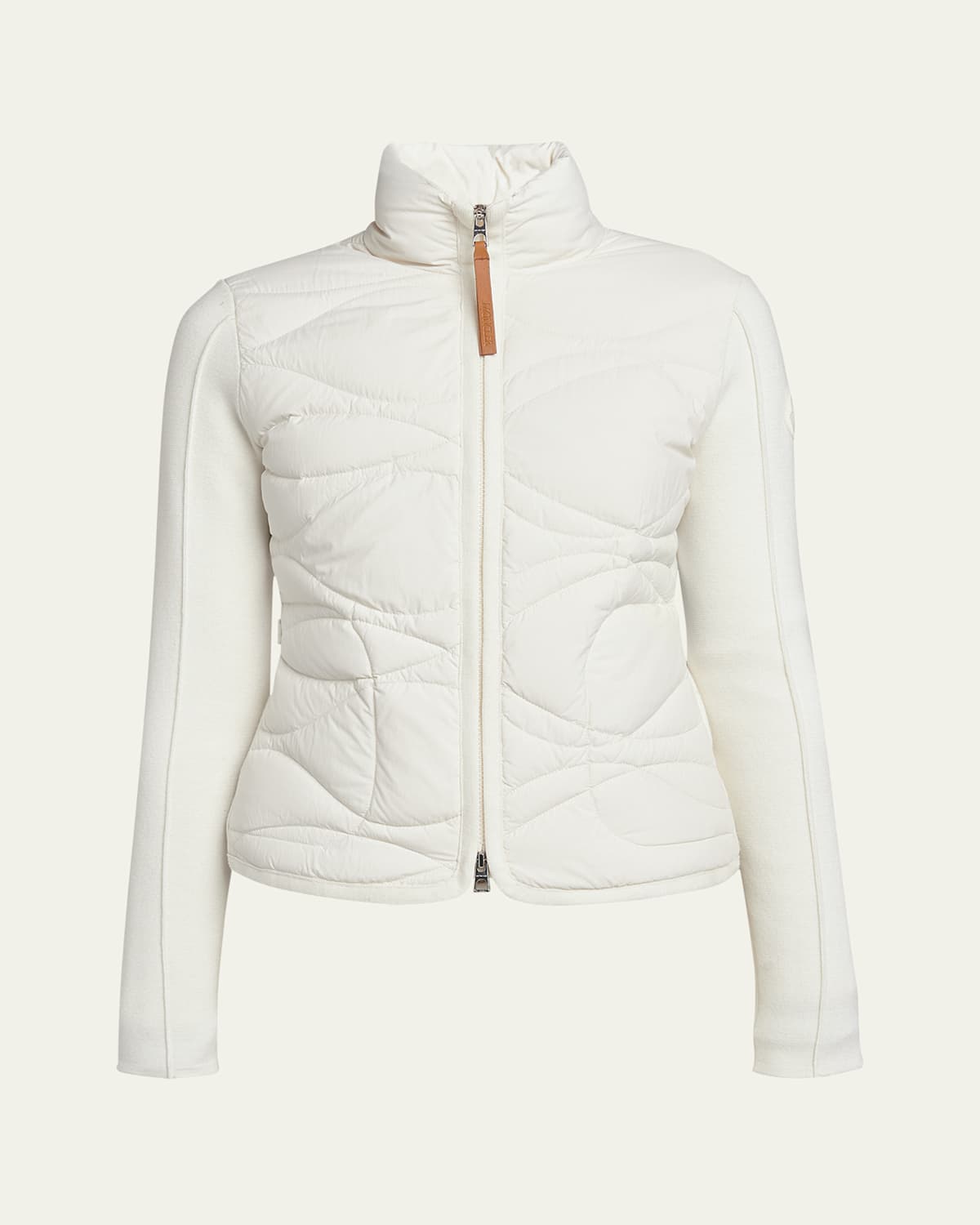 Moncler Quilted Down Cardigan In White