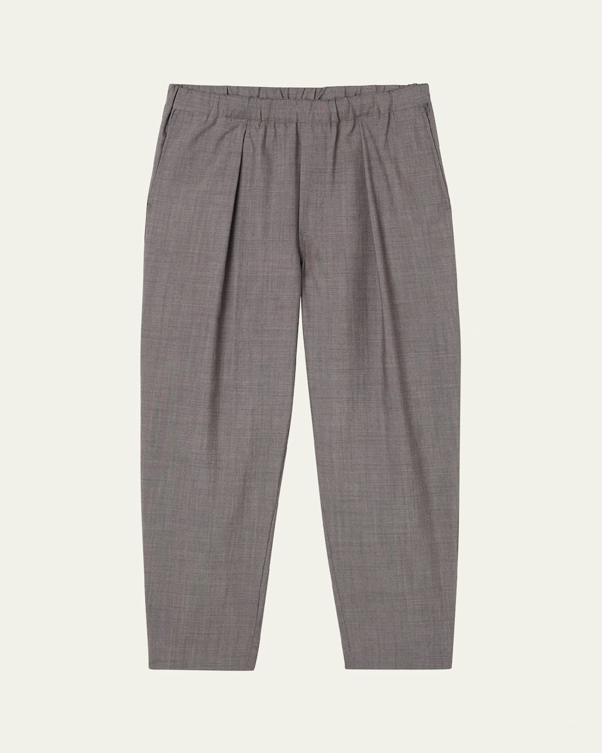 Men's Heathered Wool Elastic-Waist Trousers