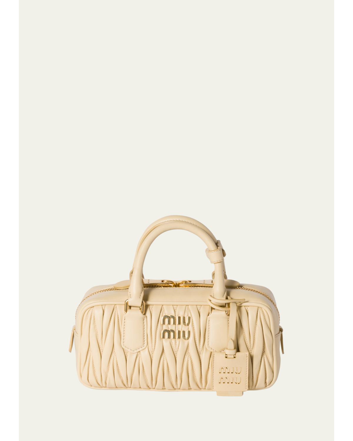 Zip Quilted Leather Top-Handle Bag