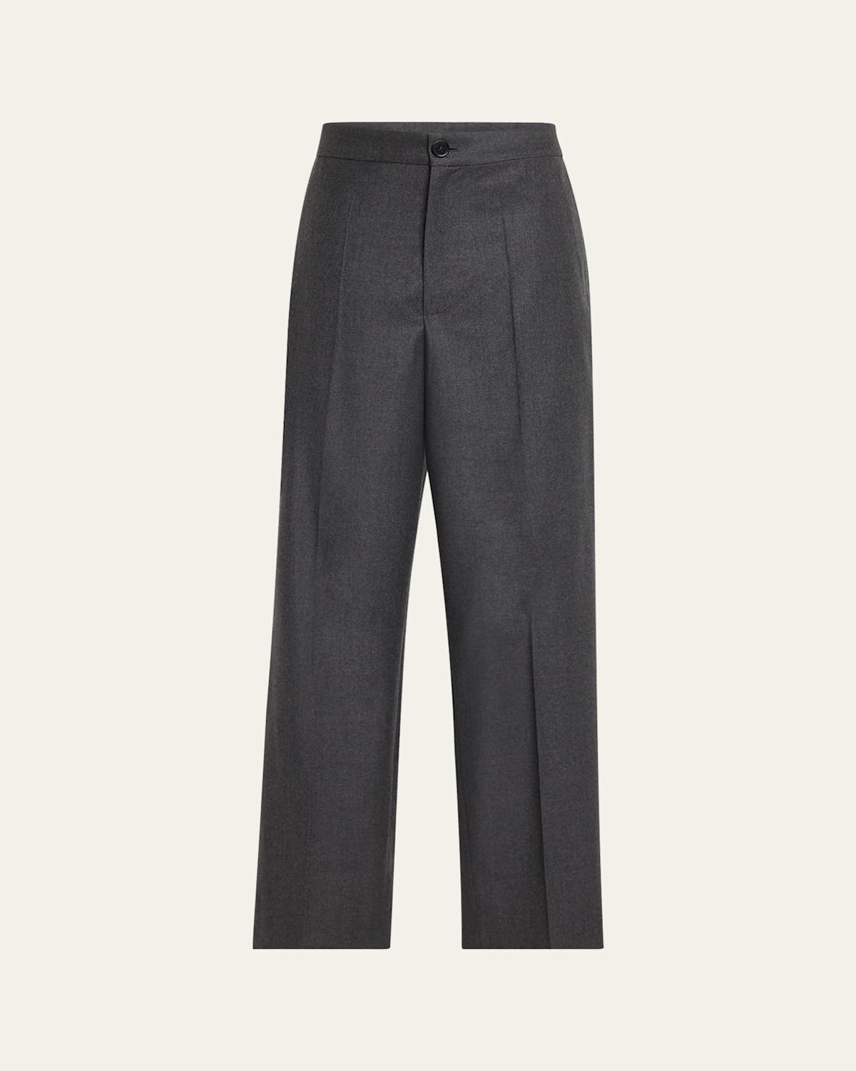 Men's Wool Flannel Straight-Leg Trousers