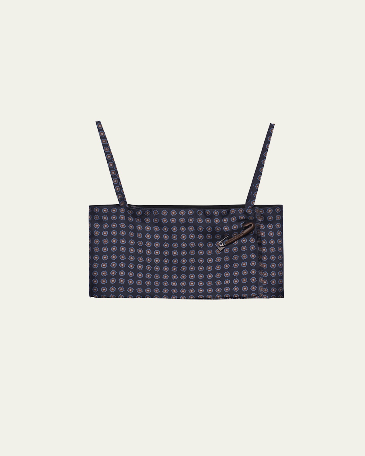 Prada Printed Silk Twill Top In Bleu