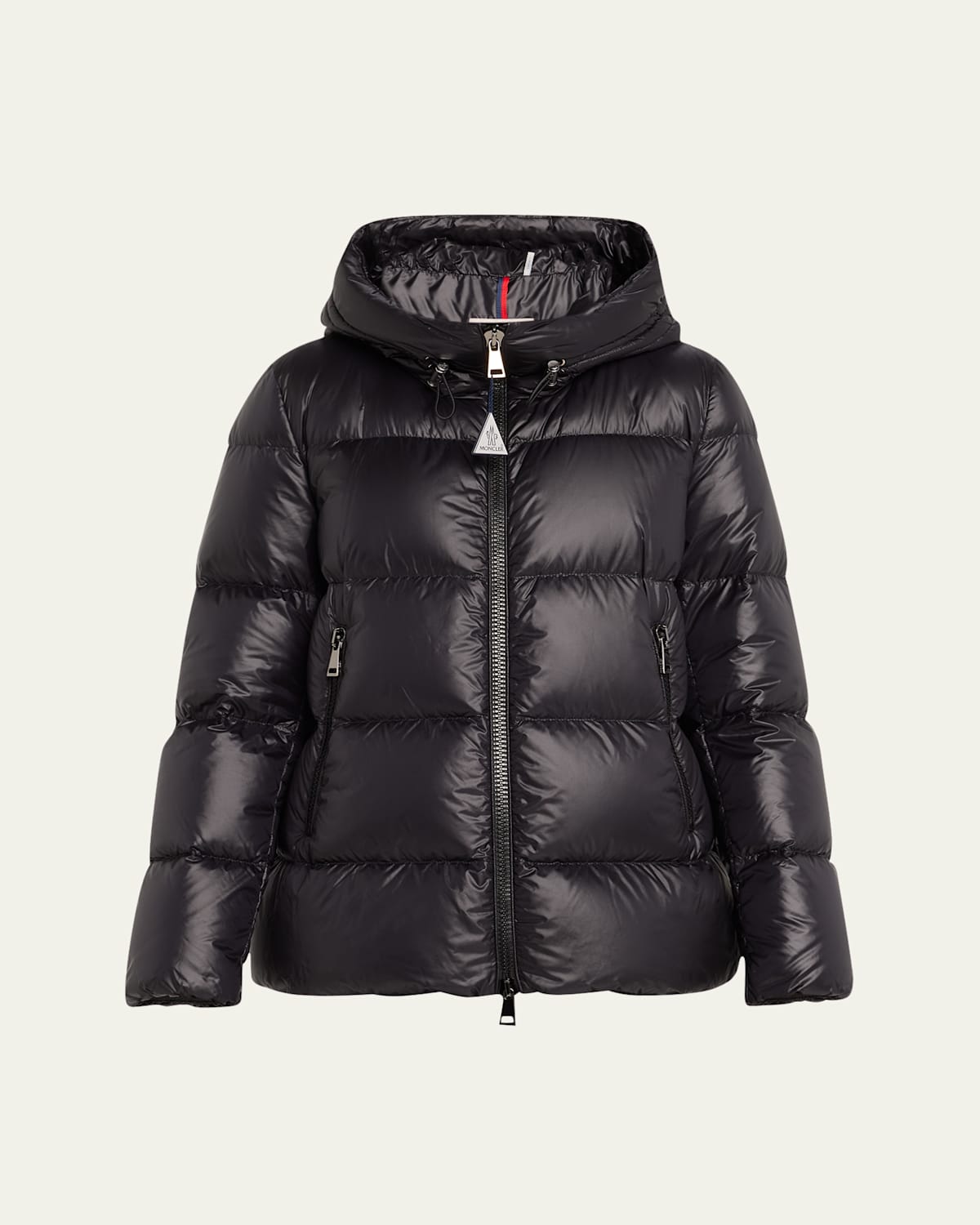 Moncler Seritte A-line Short Down Jacket In Black