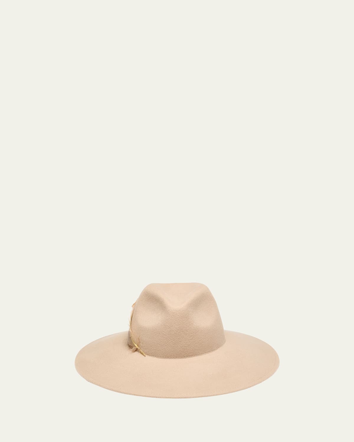 Emmanuelle Feather Trim Wool Fedora
