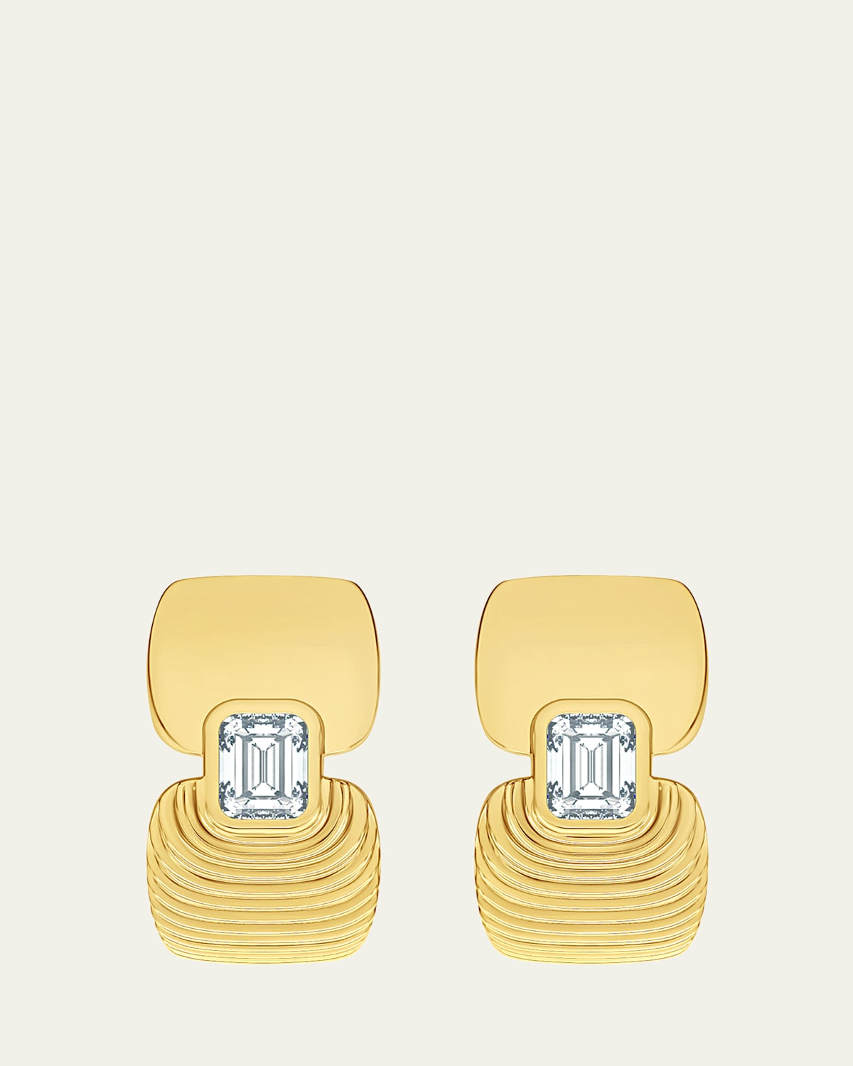 18K Yellow Gold Adir Diamond Huggie Earrings