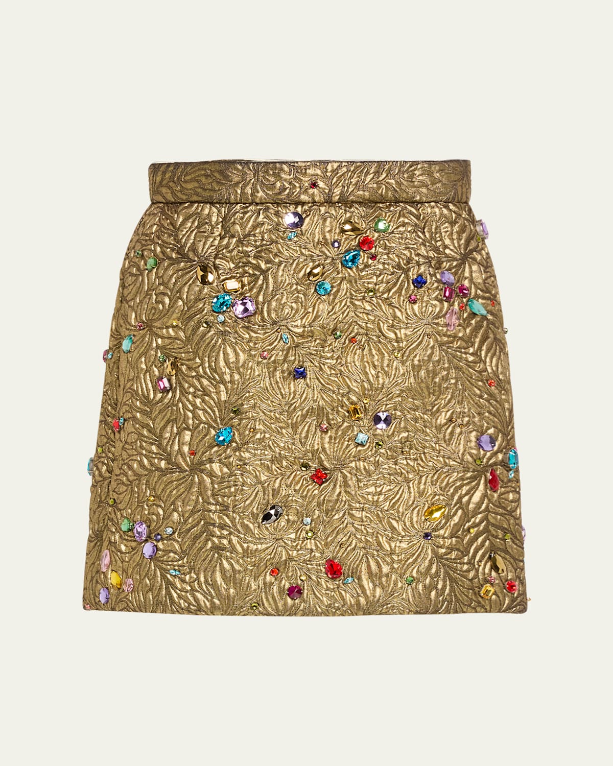 Oversized Brocade Jewel Mini Skirt