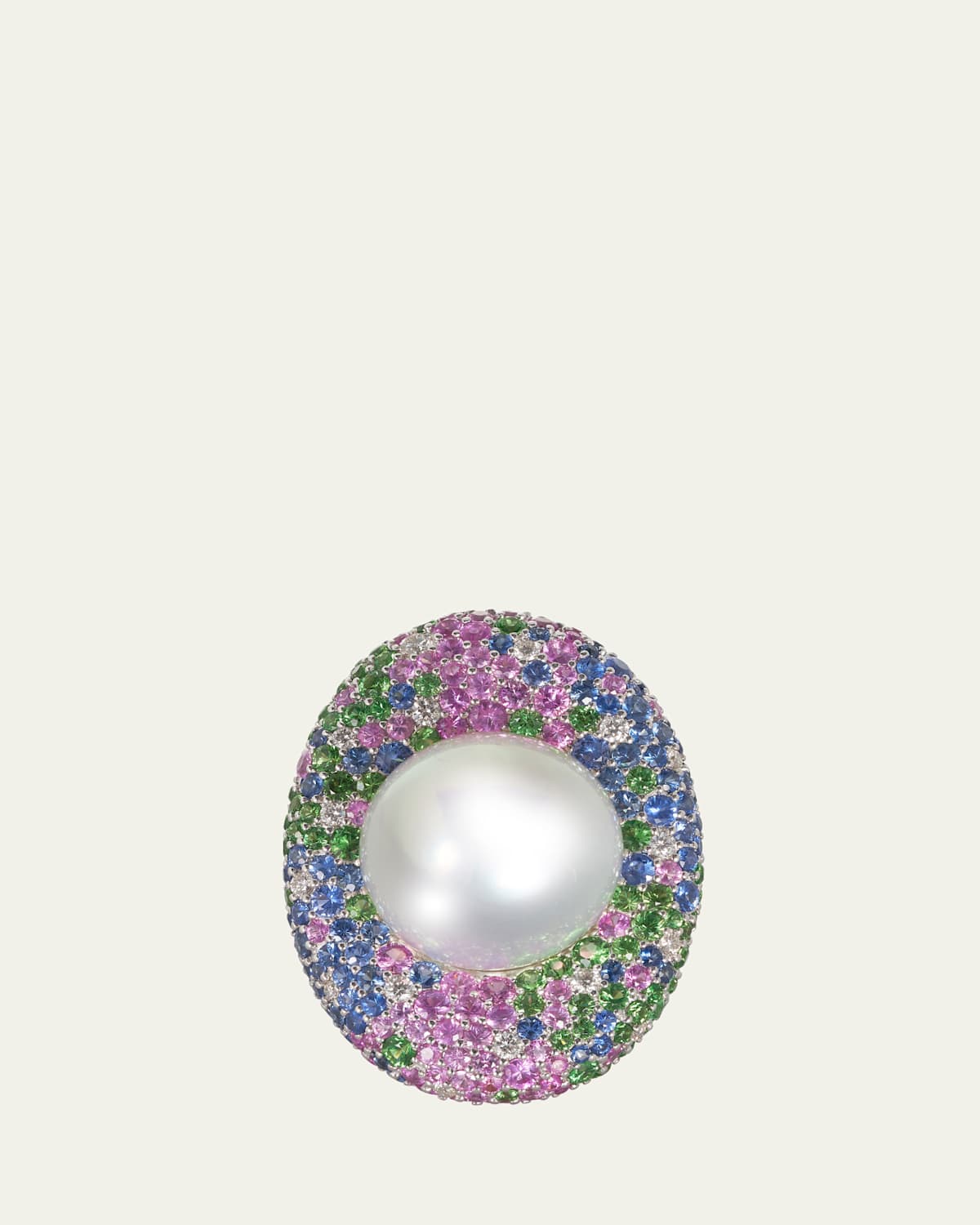 Pearl, Diamond, and Multi-Stone Statement Ring