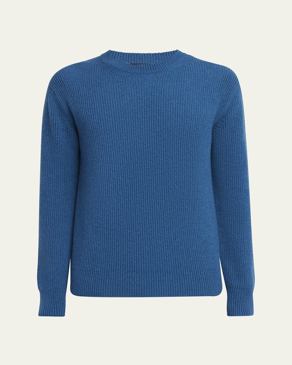 Zegna Men's Oasi Cashmere Crewneck Sweater In Md Blu Sld