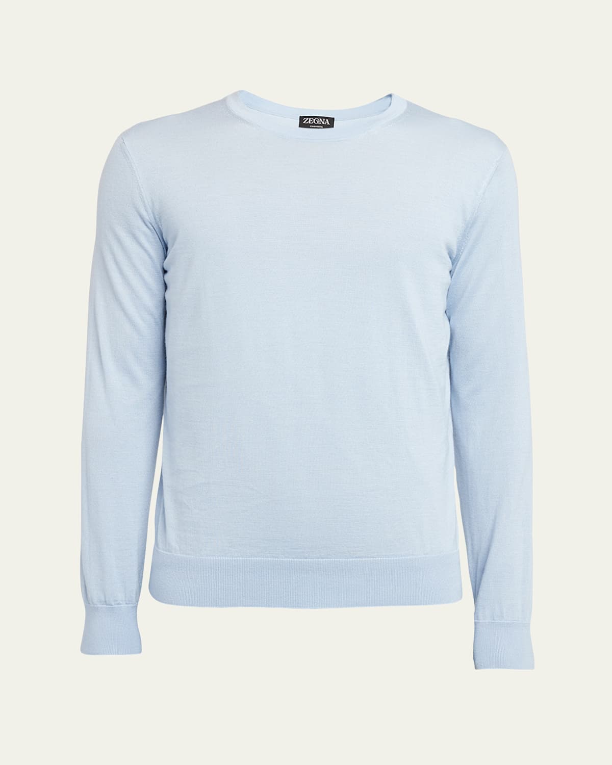 Zegna Men's Cashseta Crewneck Sweater In Br Blu Sld