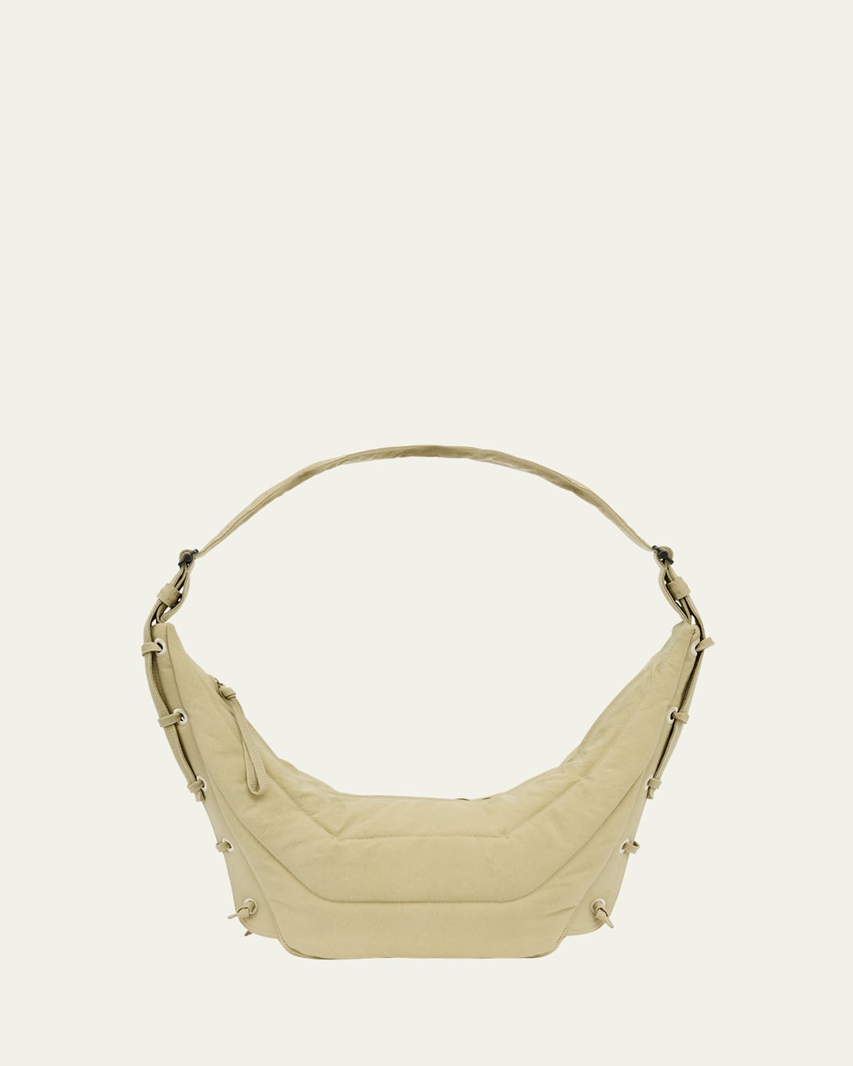Lemaire Medium Soft Game Nylon Shoulder Bag In Dusty Sage