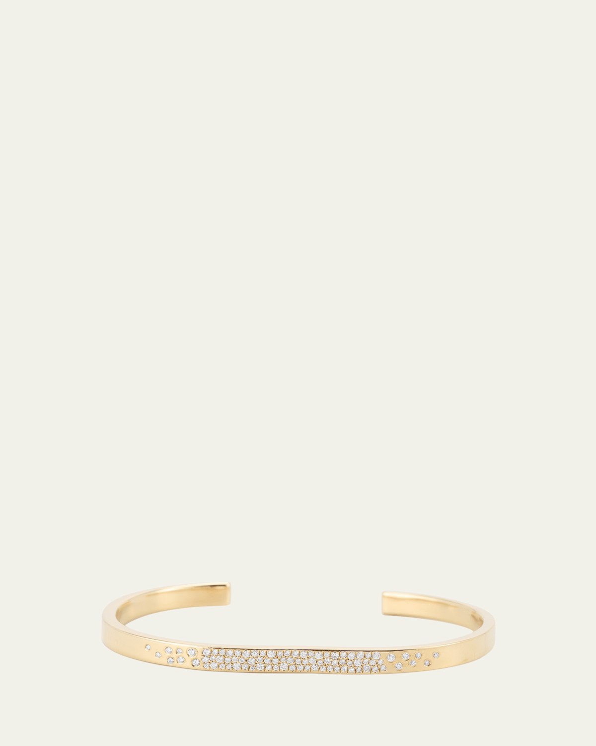 18K Yellow Gold Berceau Pave Diamond Open-Cuff Bracelet