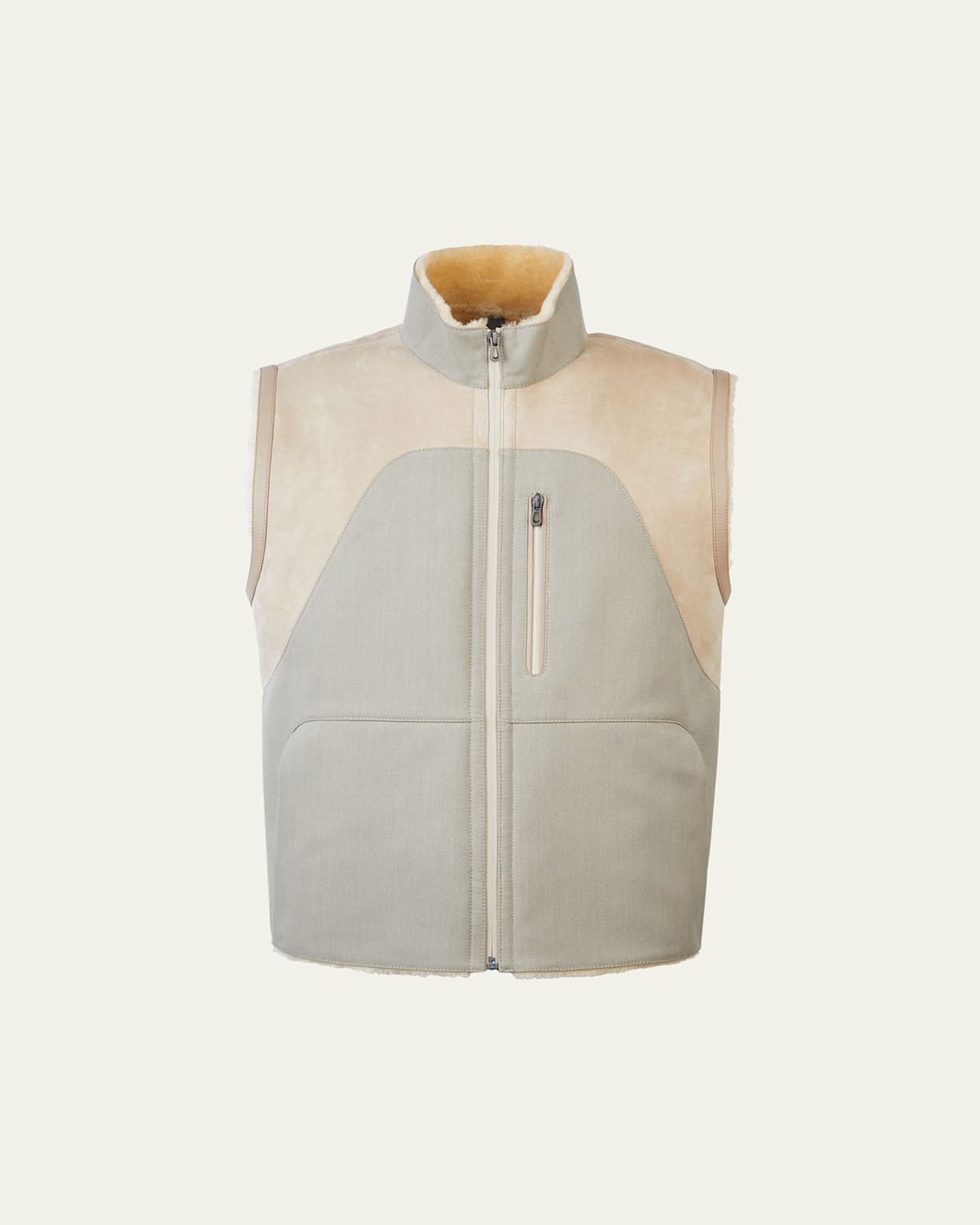 Men's V8 Shearling-Lined Zip Vest