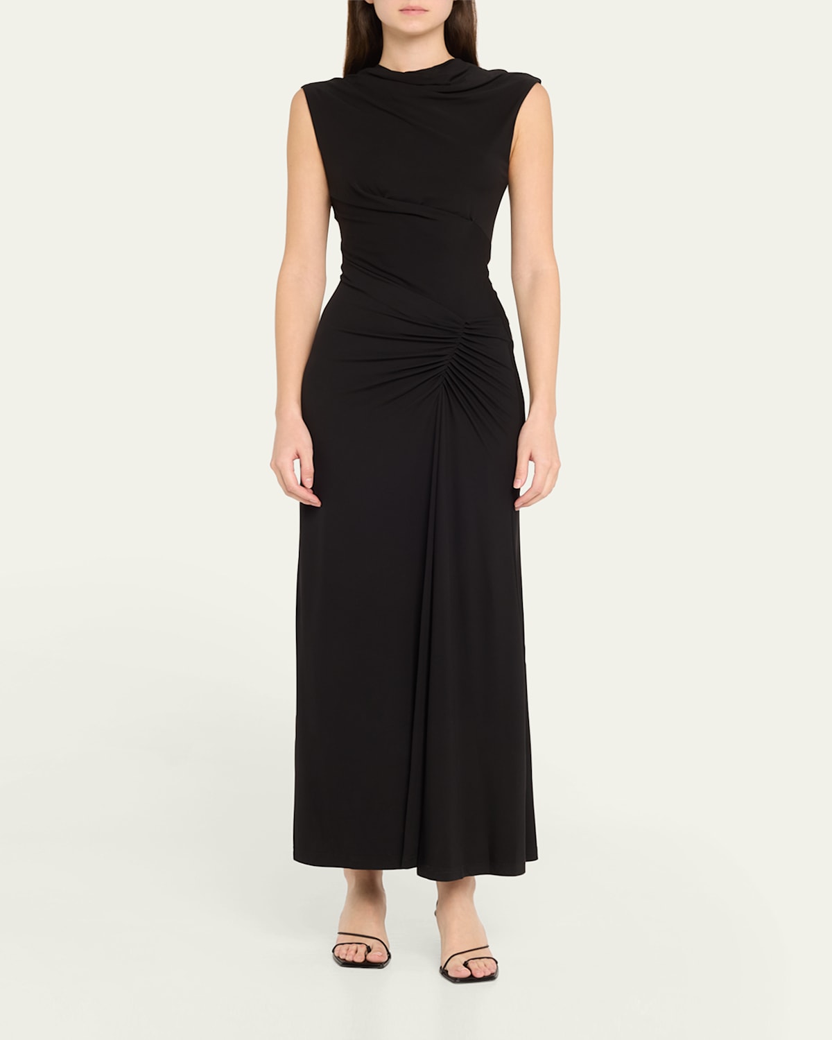 Acacia Sleeveless Gathered Midi Dress