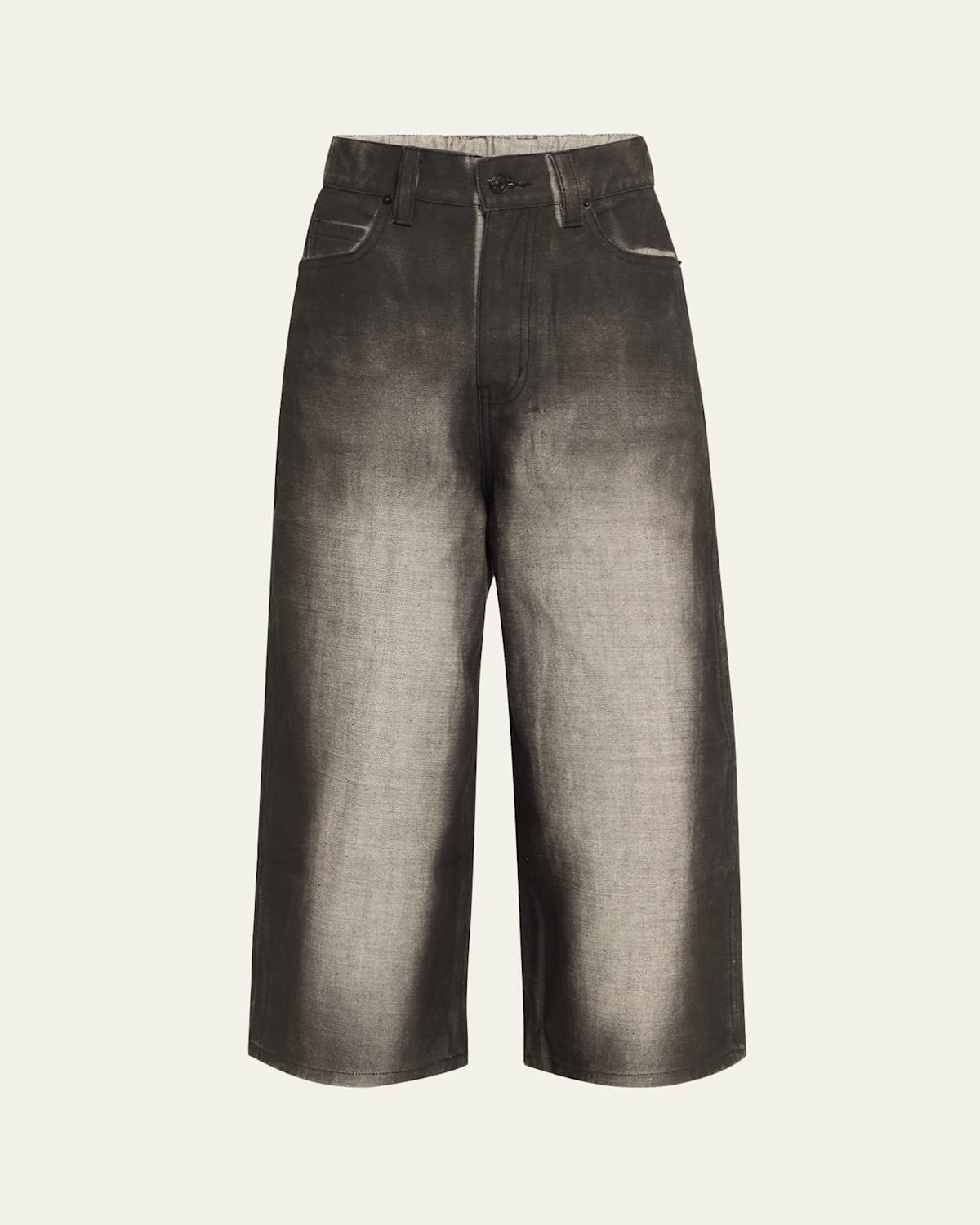 Shadow Painted Cropped Denim Pants