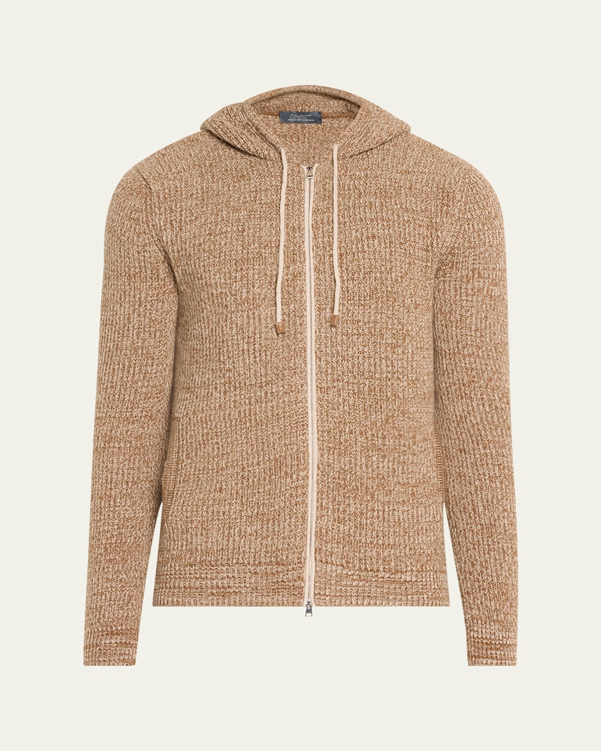 Men's Cashmere Rib Full-Zip Hoodie