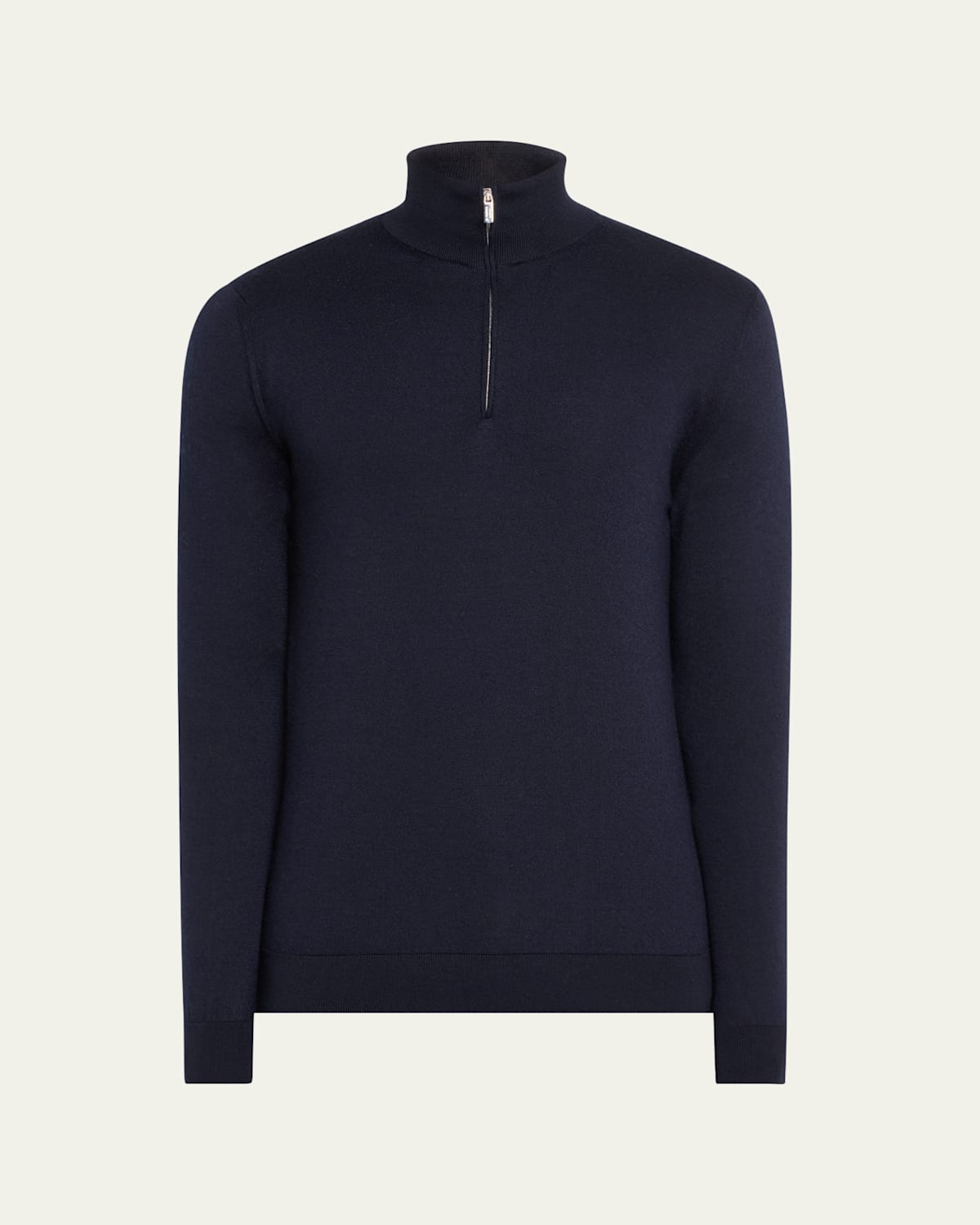 Men's Cashmere Pique Half-Zip Sweater