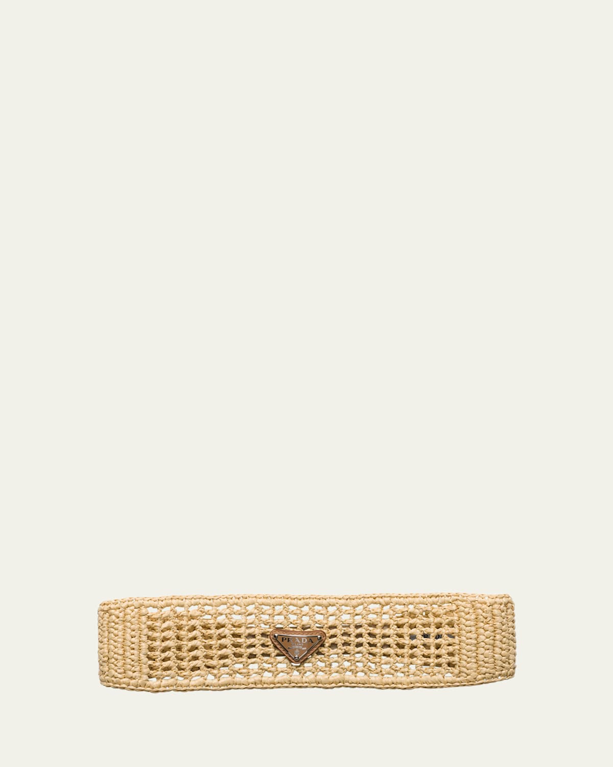 Prada Cutout Raffia Headband In Naturale