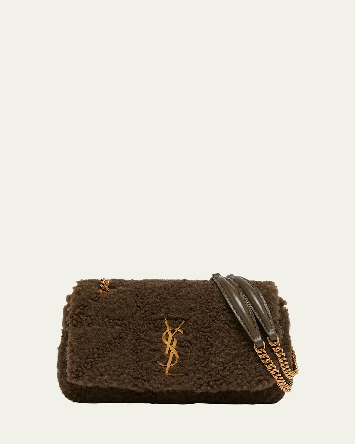 SAINT LAURENT JAMIE SMALL YSL SHOULDER BAG IN LAMB SHEARLING FUR