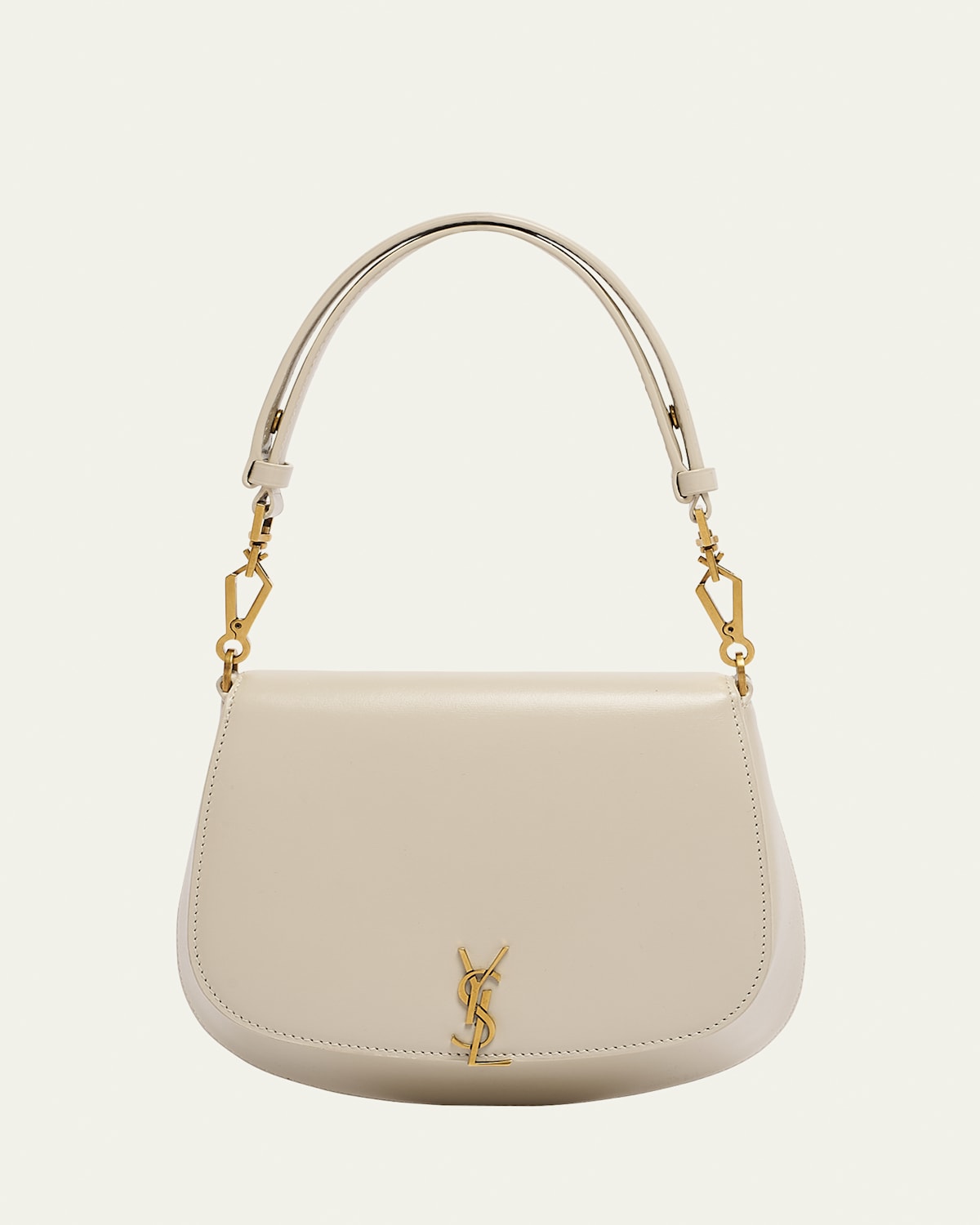 Saint Laurent Voltaire Top-handle Bag In Smooth Leather In Crema Soft