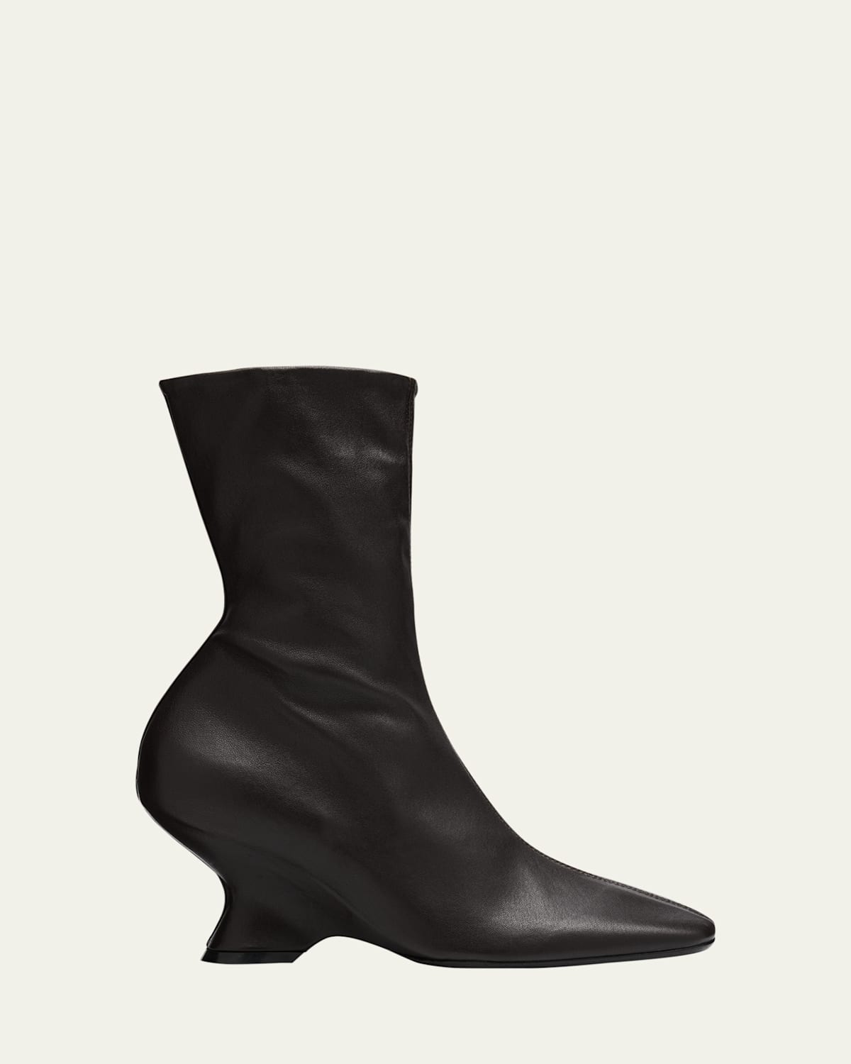 Shop Dries Van Noten Glove Stretch Leather Wedge Boots In Dark Brown