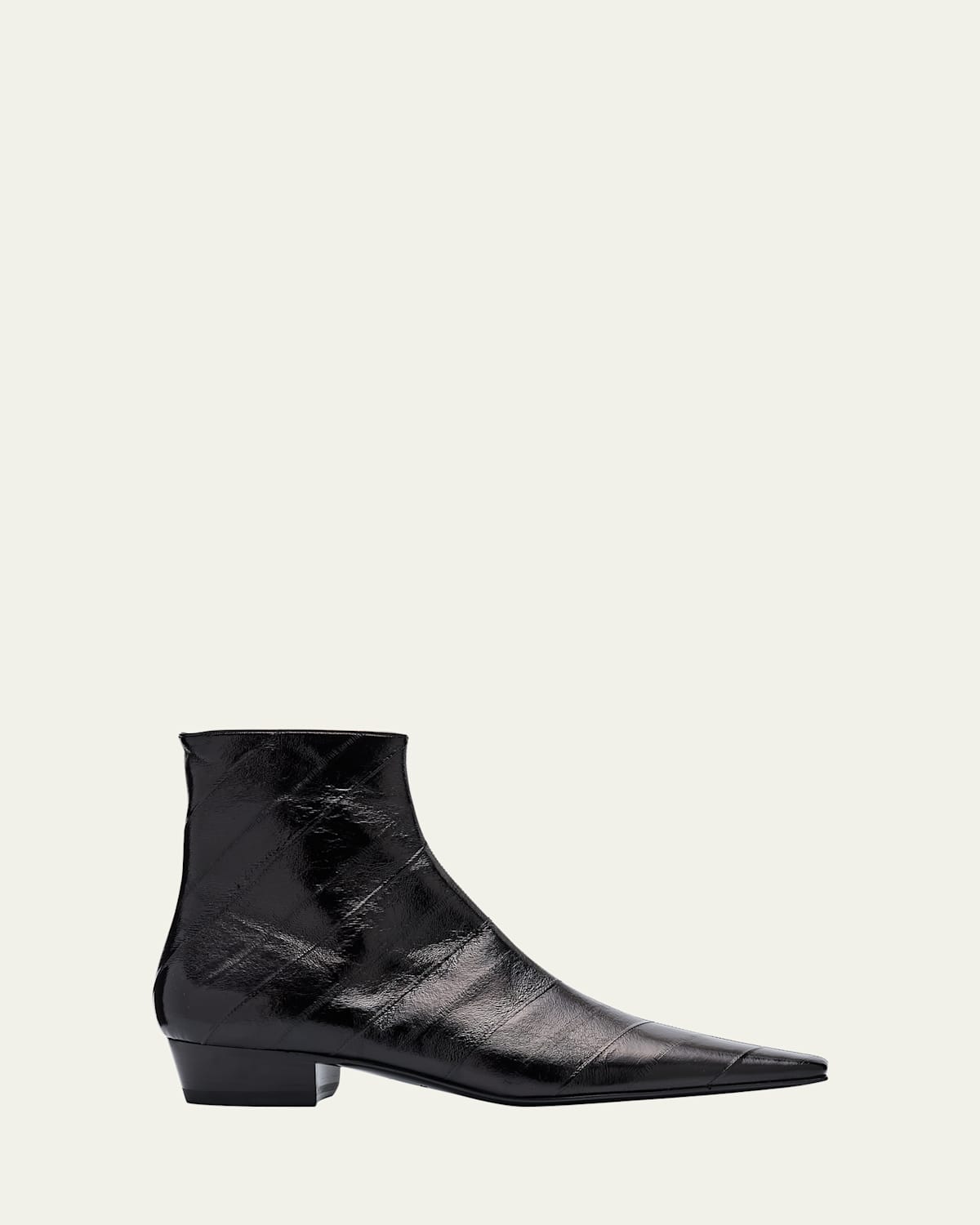 Saint Laurent Men's Paolo 30 Zip Ankle Boots In Black