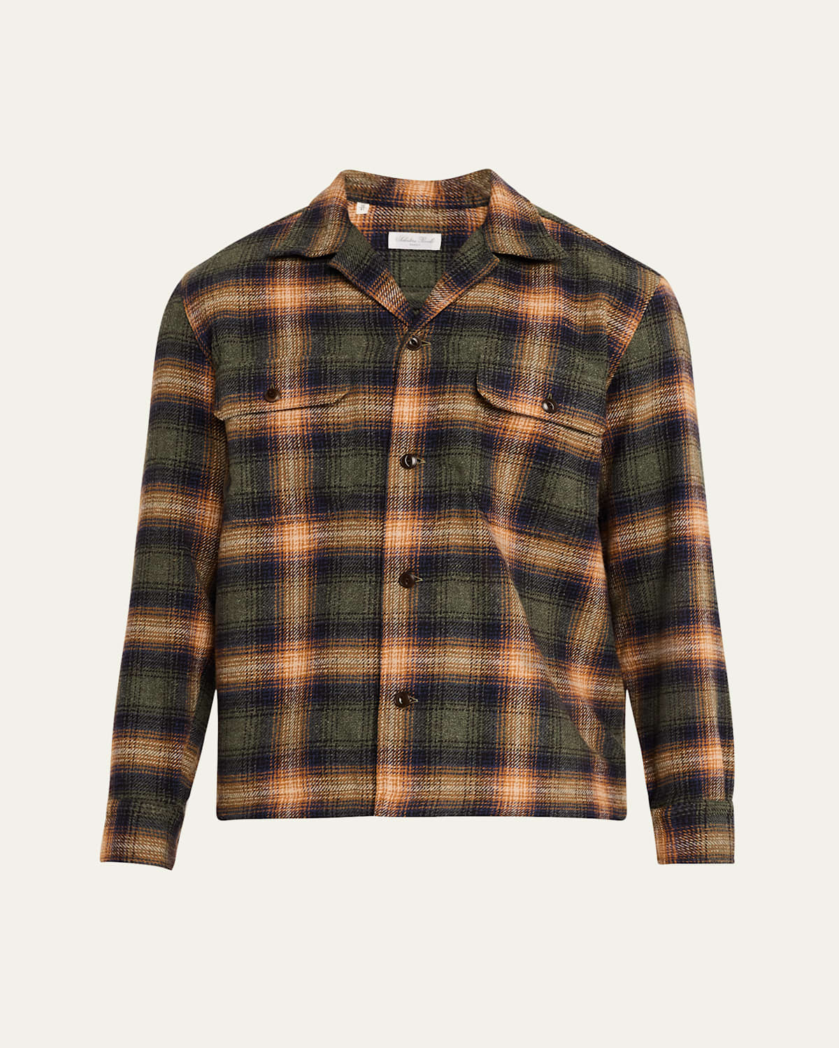 Men's Cotton Plaid Shirt Jacket