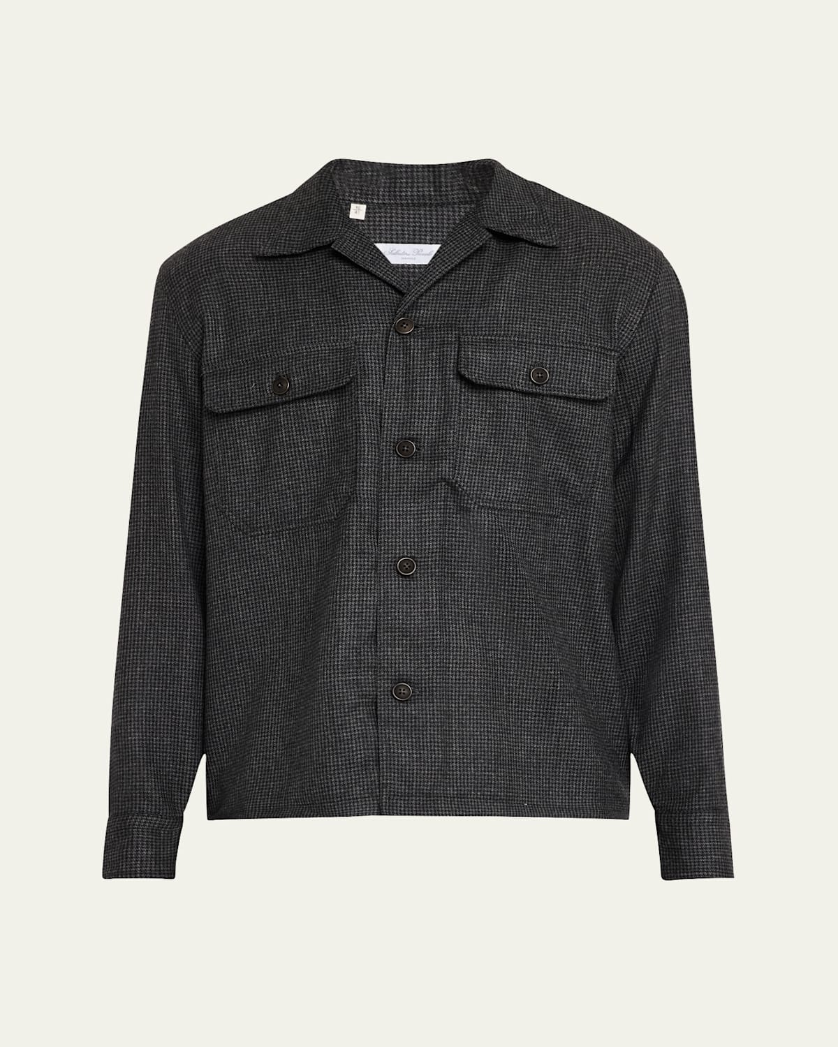 Men's Wool Micro-Houndstooth Shirt Jacket