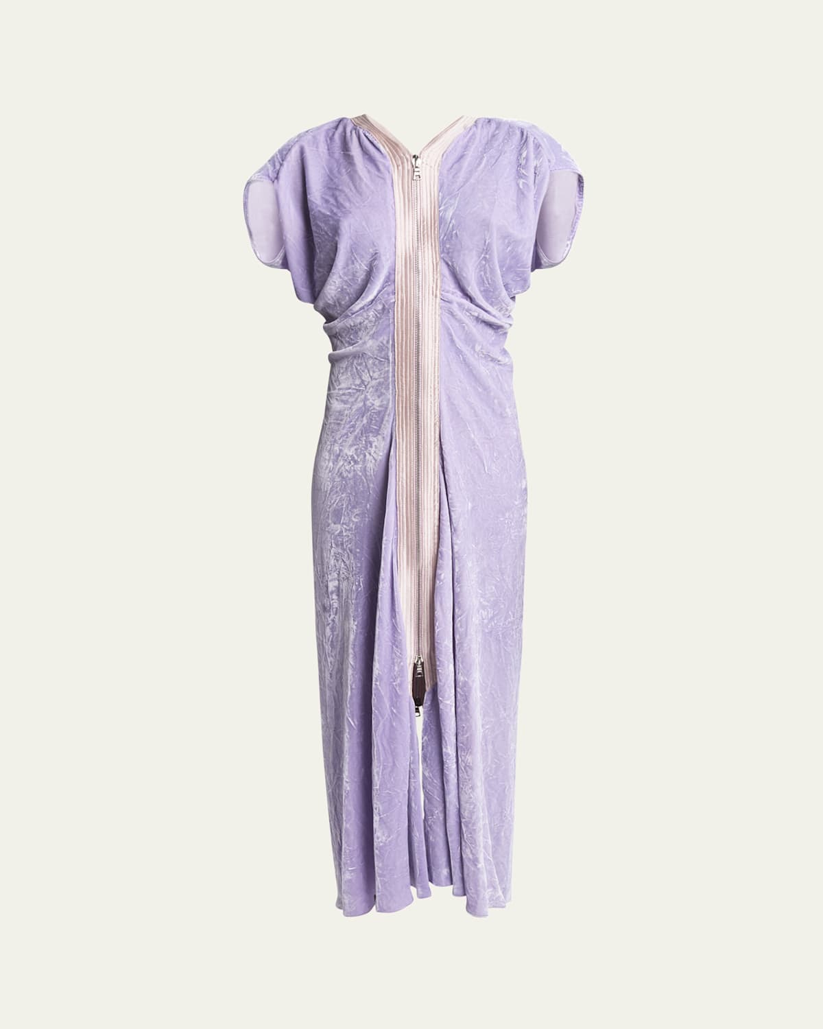 Crush Velvet Draped Midi Dress