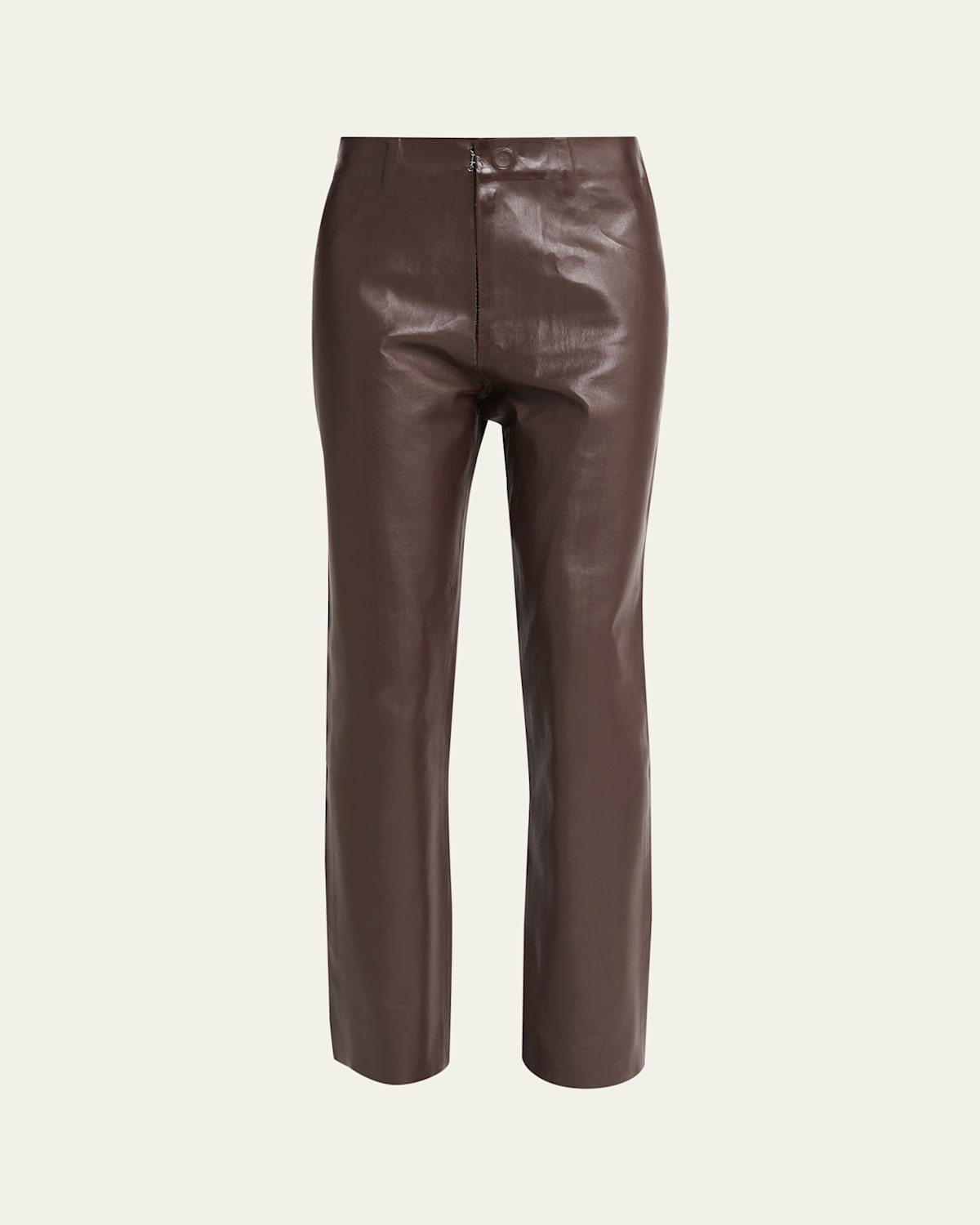 Marni High Waisted Straight Fit Trousers In Darkbrown