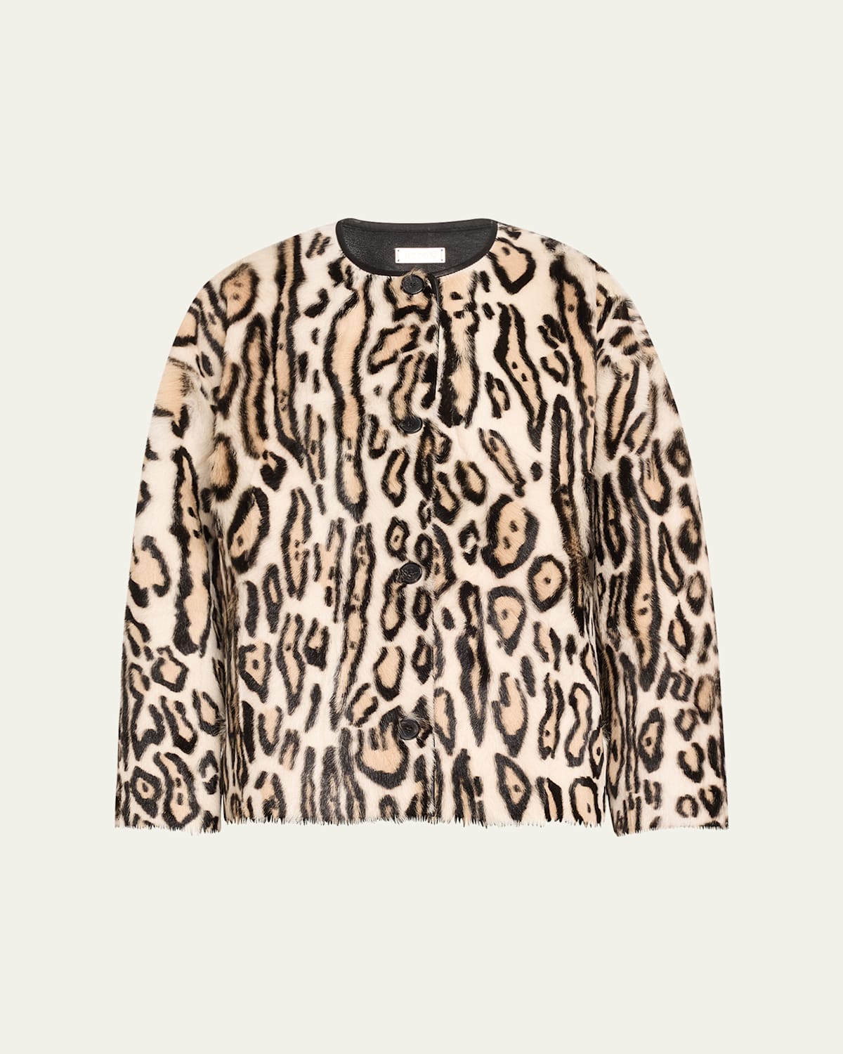 Jovanne Leopard Cashmere Overcoat