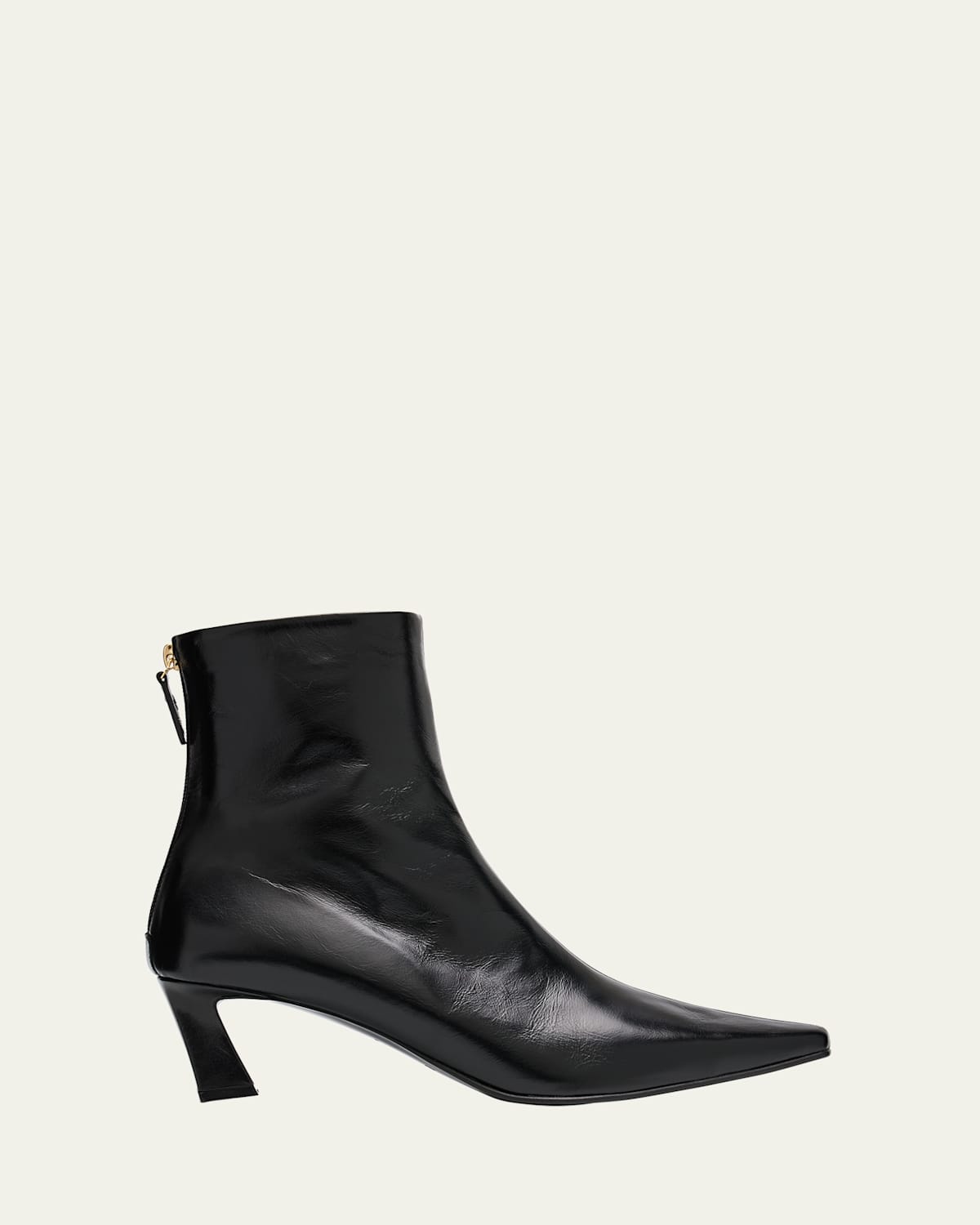 Slim Leather Zip Ankle Booties