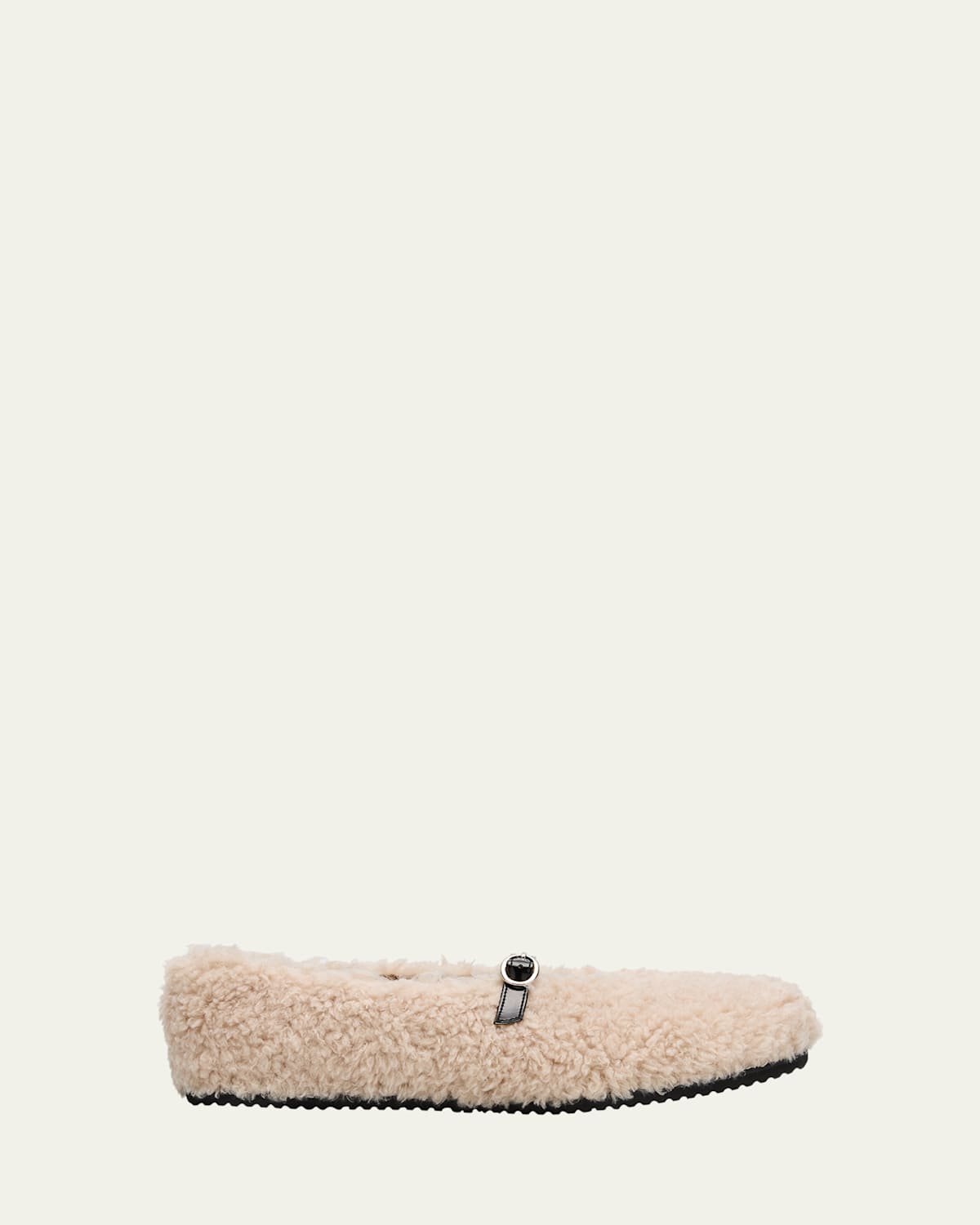 Sobok Faux Fur Mary Jane Ballerina Flats