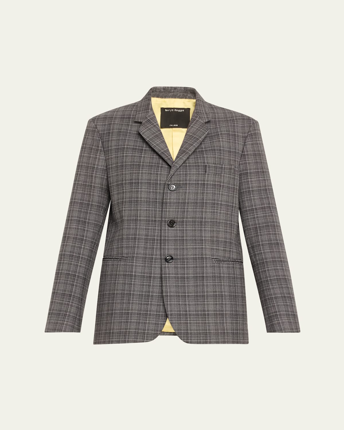 Meryll Rogge Wool Check Blazer In Grey
