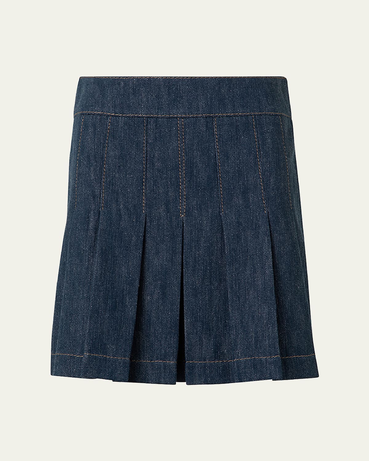 Fit-Flare Denim Mini Skirt