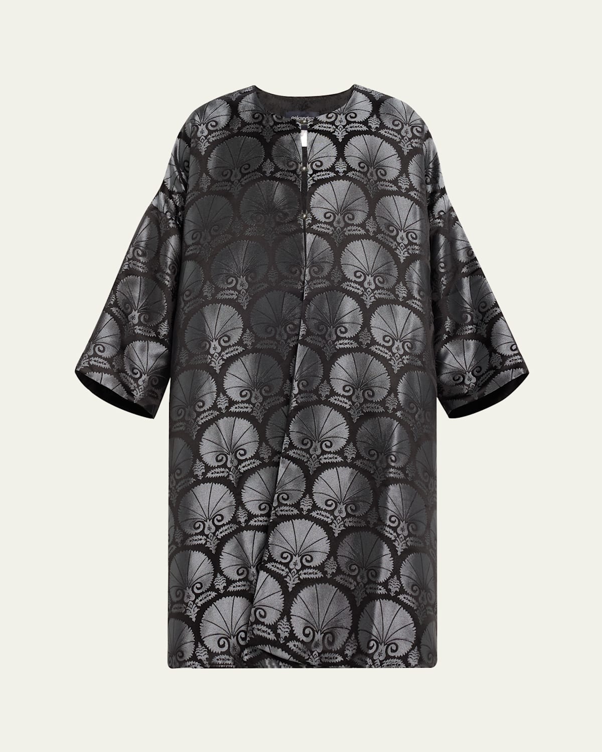 Round Neck Chinese Jacket, 3/4 Length (Reversible)