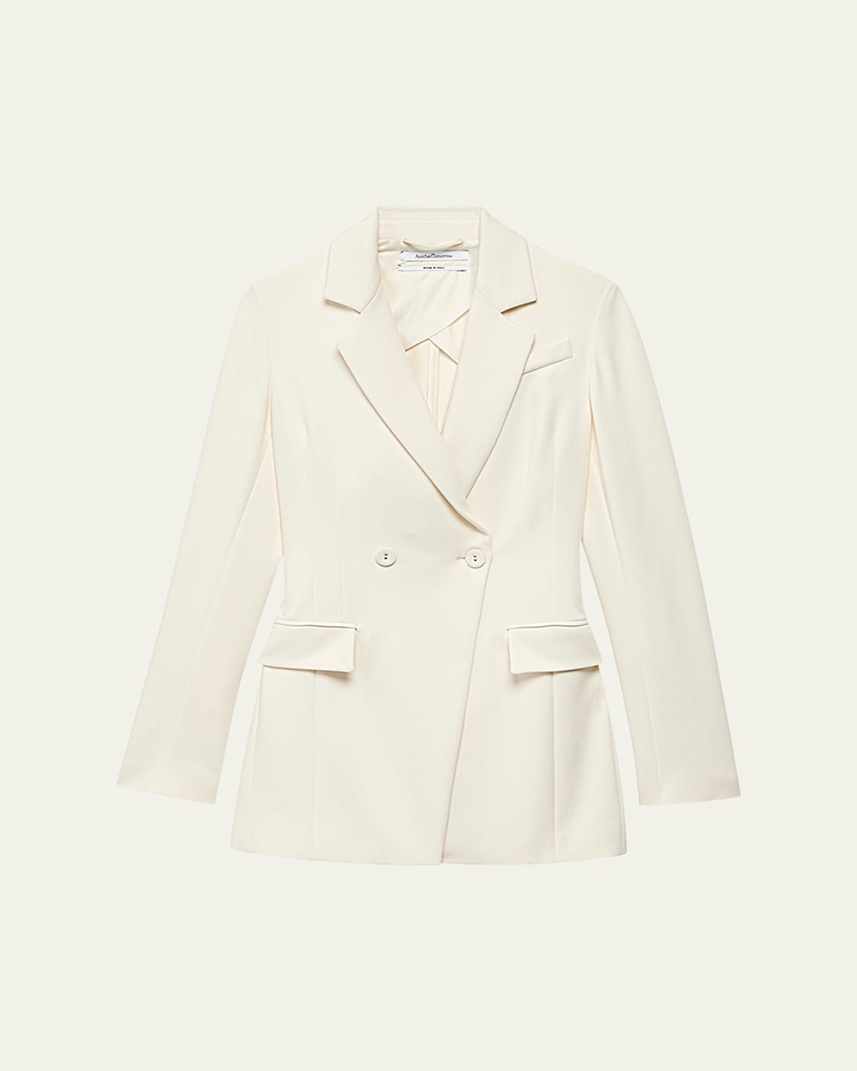 Shop Another Tomorrow Jersey Double-breasted Jacket In Vanilla