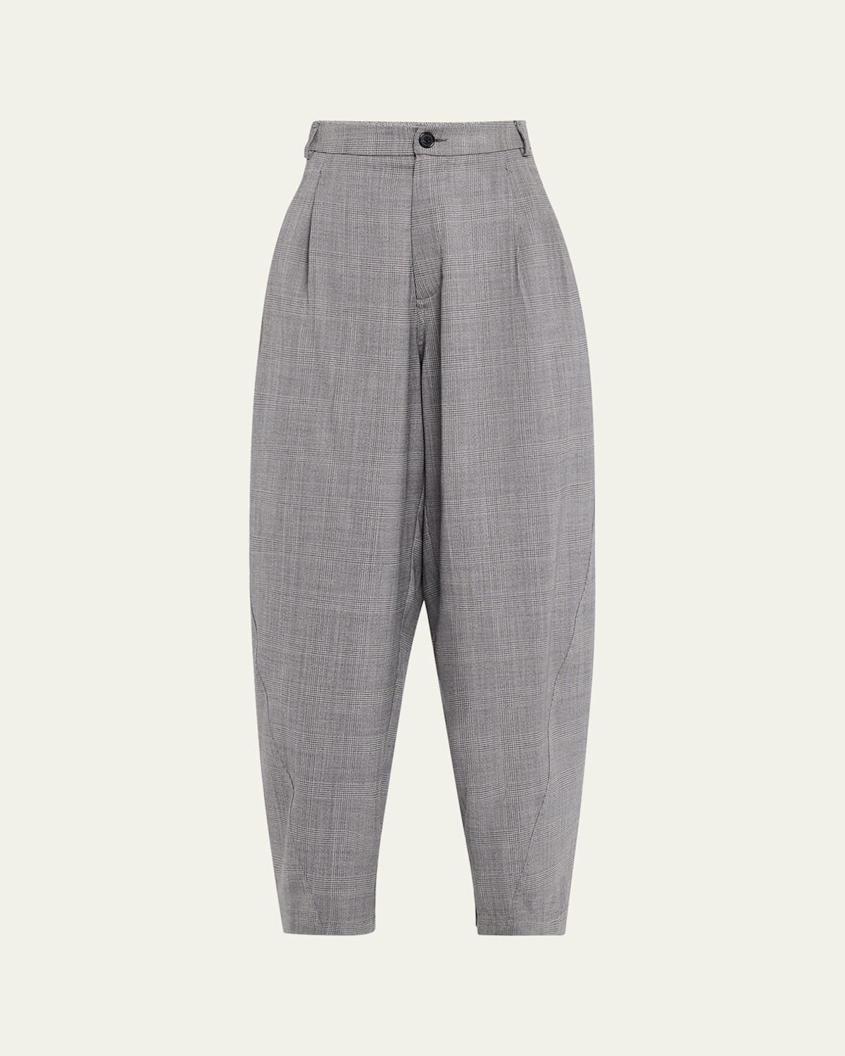 Phebe Check Wool Wide-Leg Pants