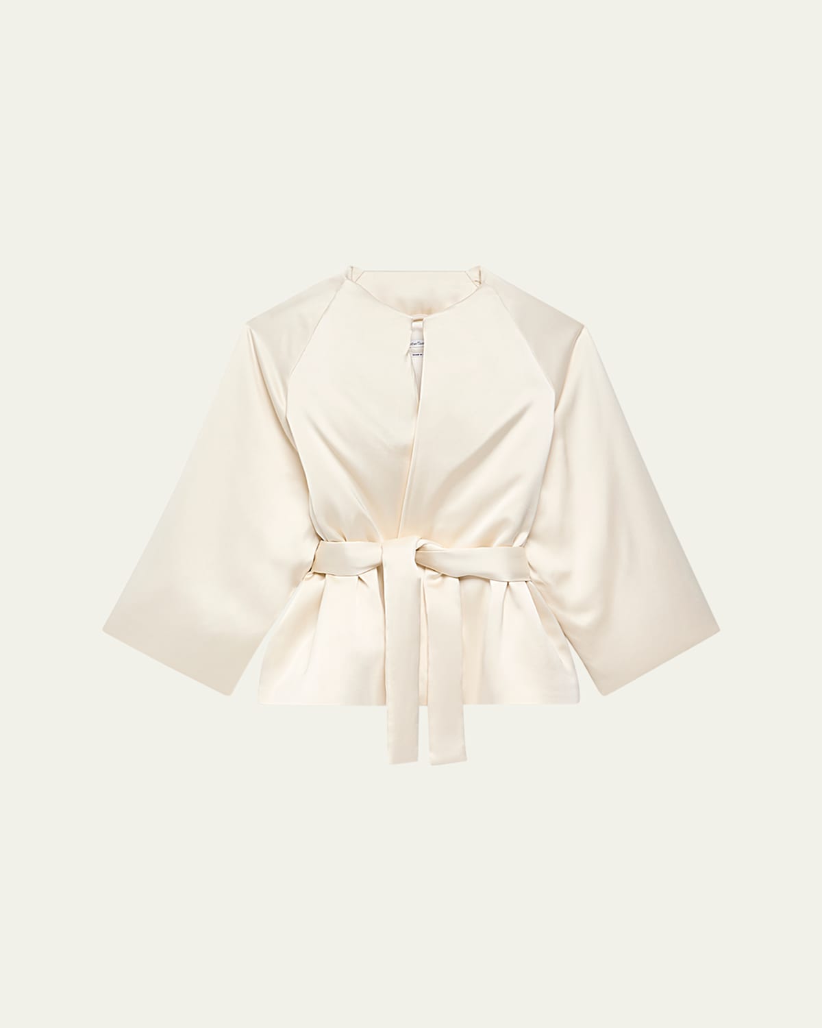 Another Tomorrow Padded Self-tie Wrap Coat In Cream