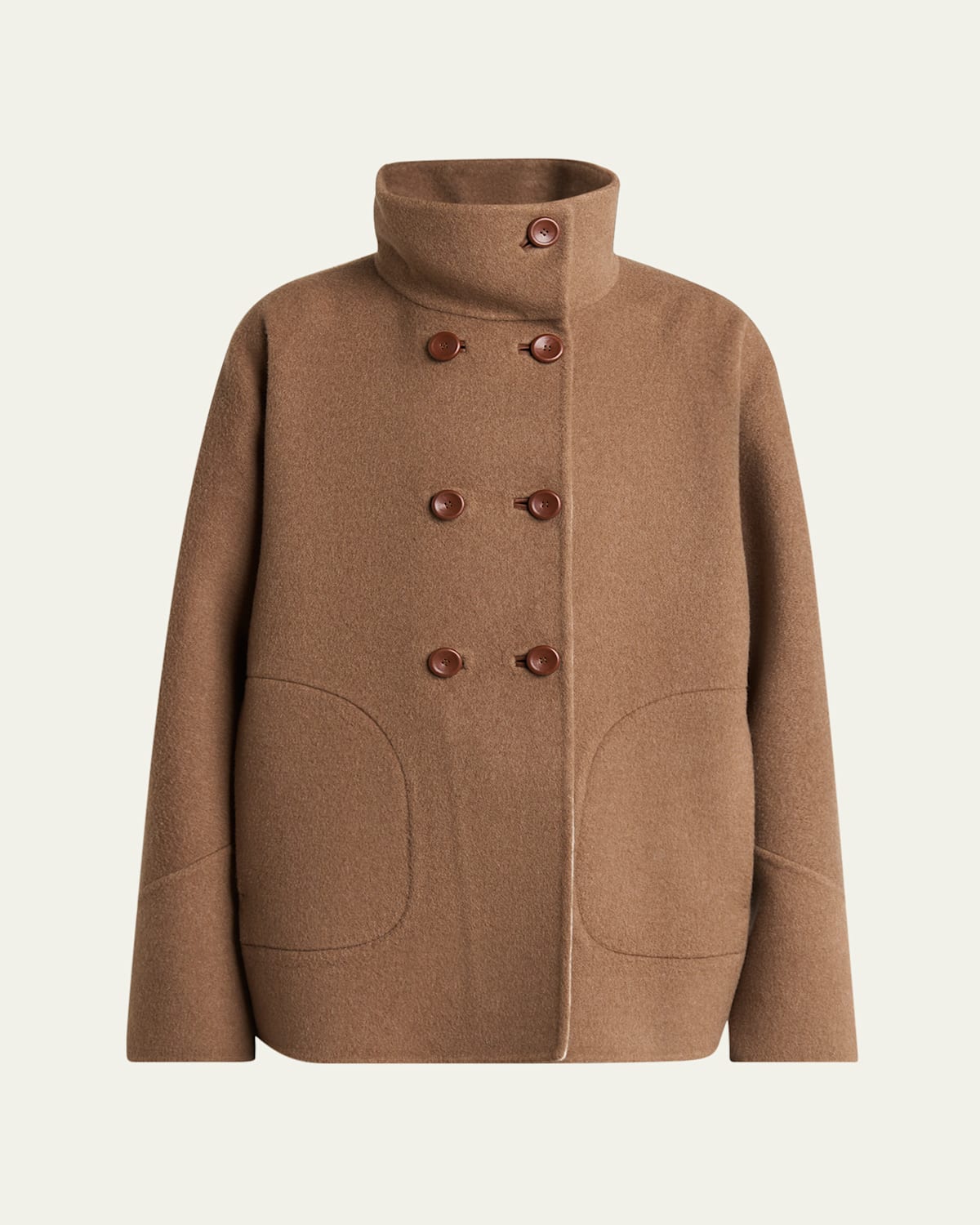 Loro Piana Camden Double-breasted Cashmere Peacoat In Caramel Brown