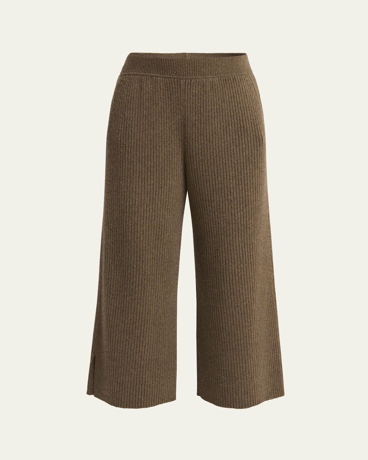 Loro Piana Fobello Baby Cashmere Wide-leg Trousers In Brown