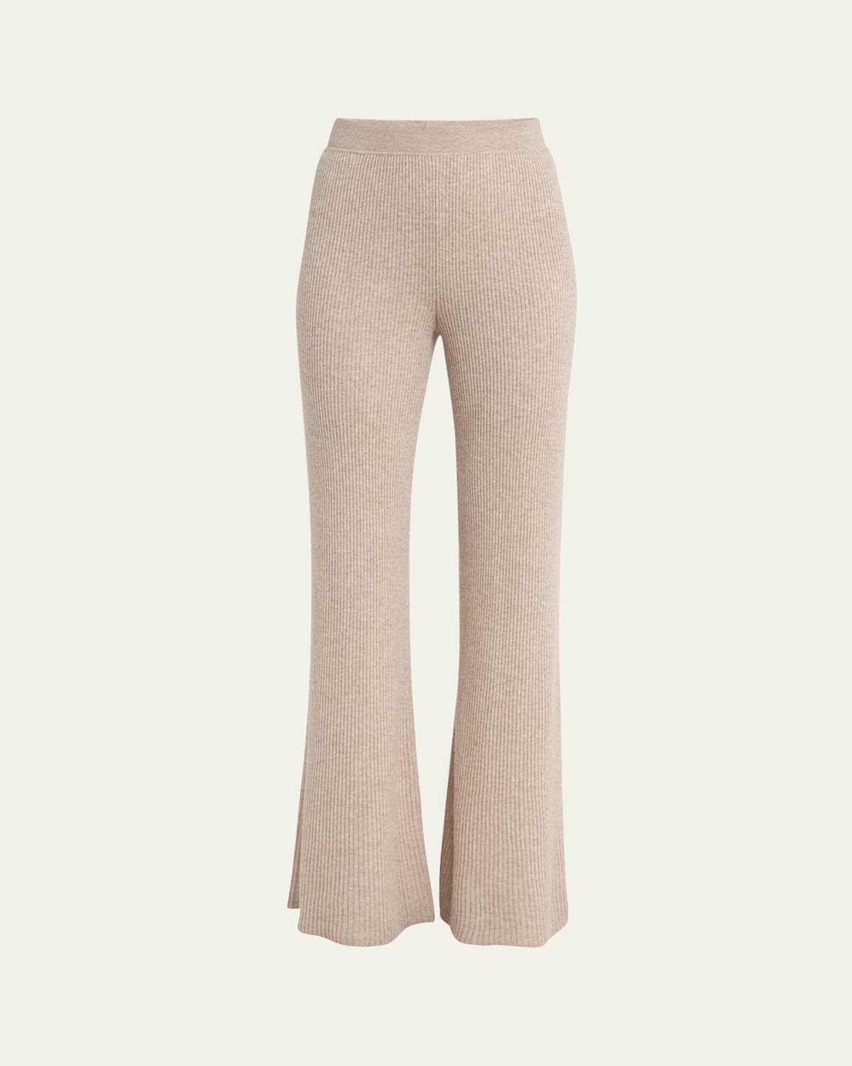 Loro Piana Camino Ribbed Cashmere-silk Trousers In Seed