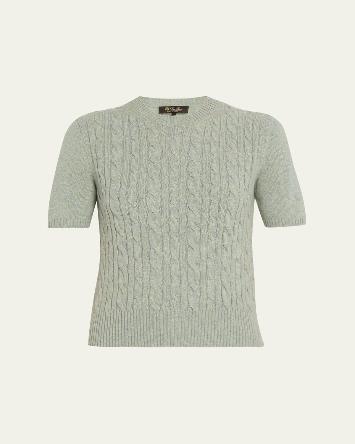 Loro Piana Treccia Cashmere Short-sleeve Sweater
