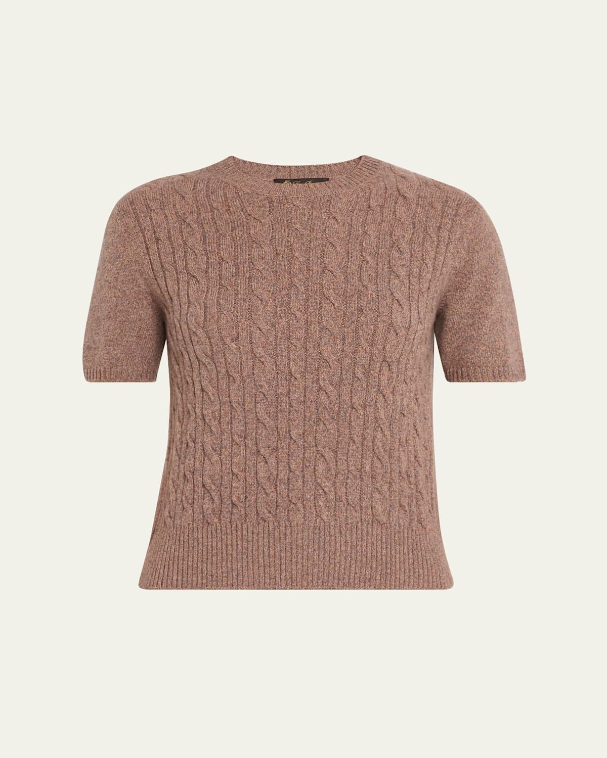 Loro Piana Treccia Cashmere Short-sleeve Sweater