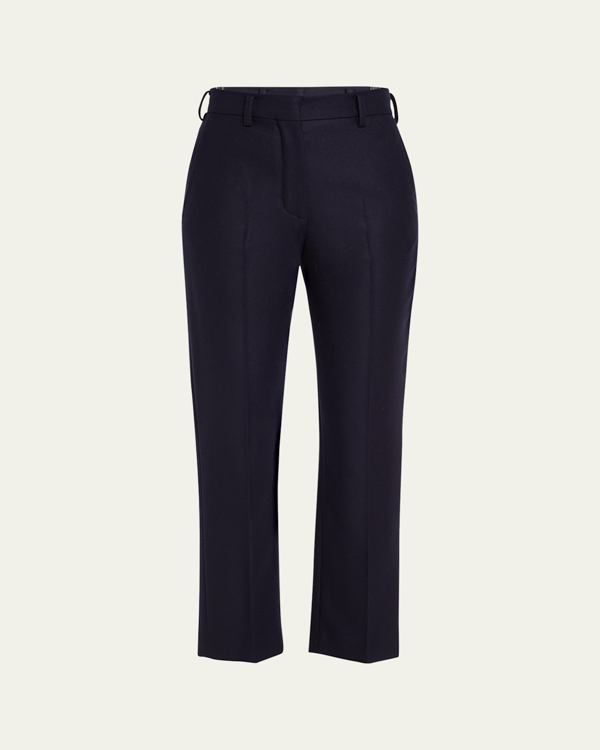 Loro Piana Doyle Cashmere Flannel Straight-leg Ankle Trousers In China Blue Mel
